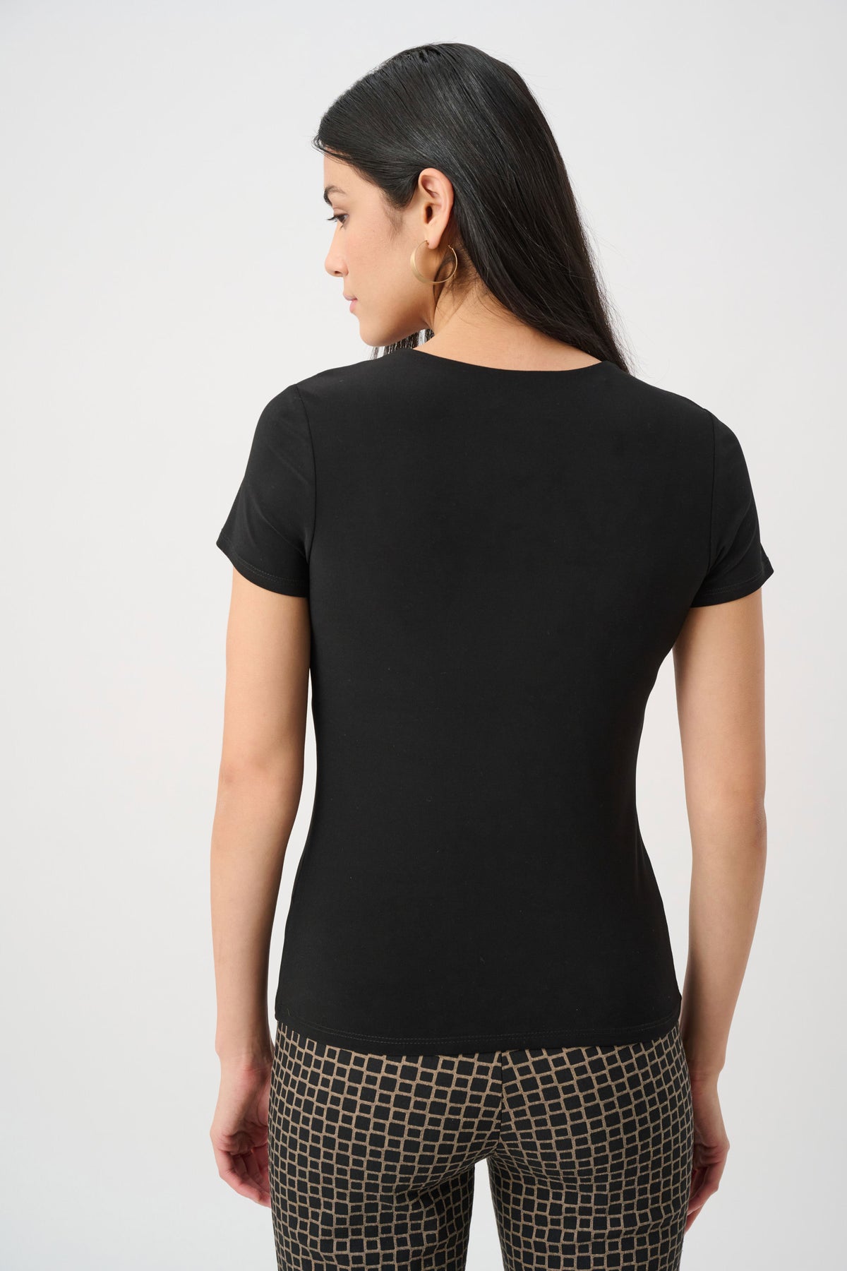 Joseph Ribkoff Black Silky Knit Fitted T-Shirt
