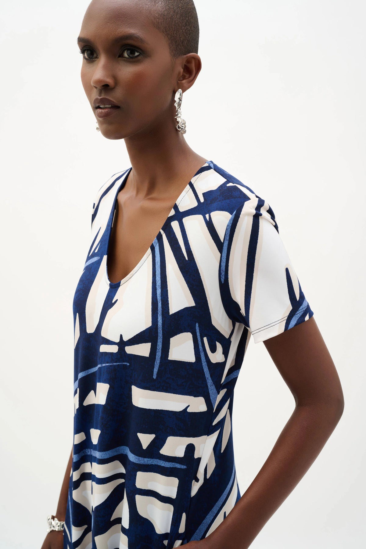 Joseph Ribkoff Silky Knit Abstract Print Trapeze Dress