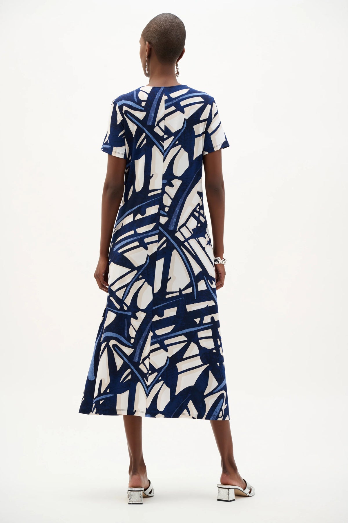 Joseph Ribkoff Silky Knit Abstract Print Trapeze Dress