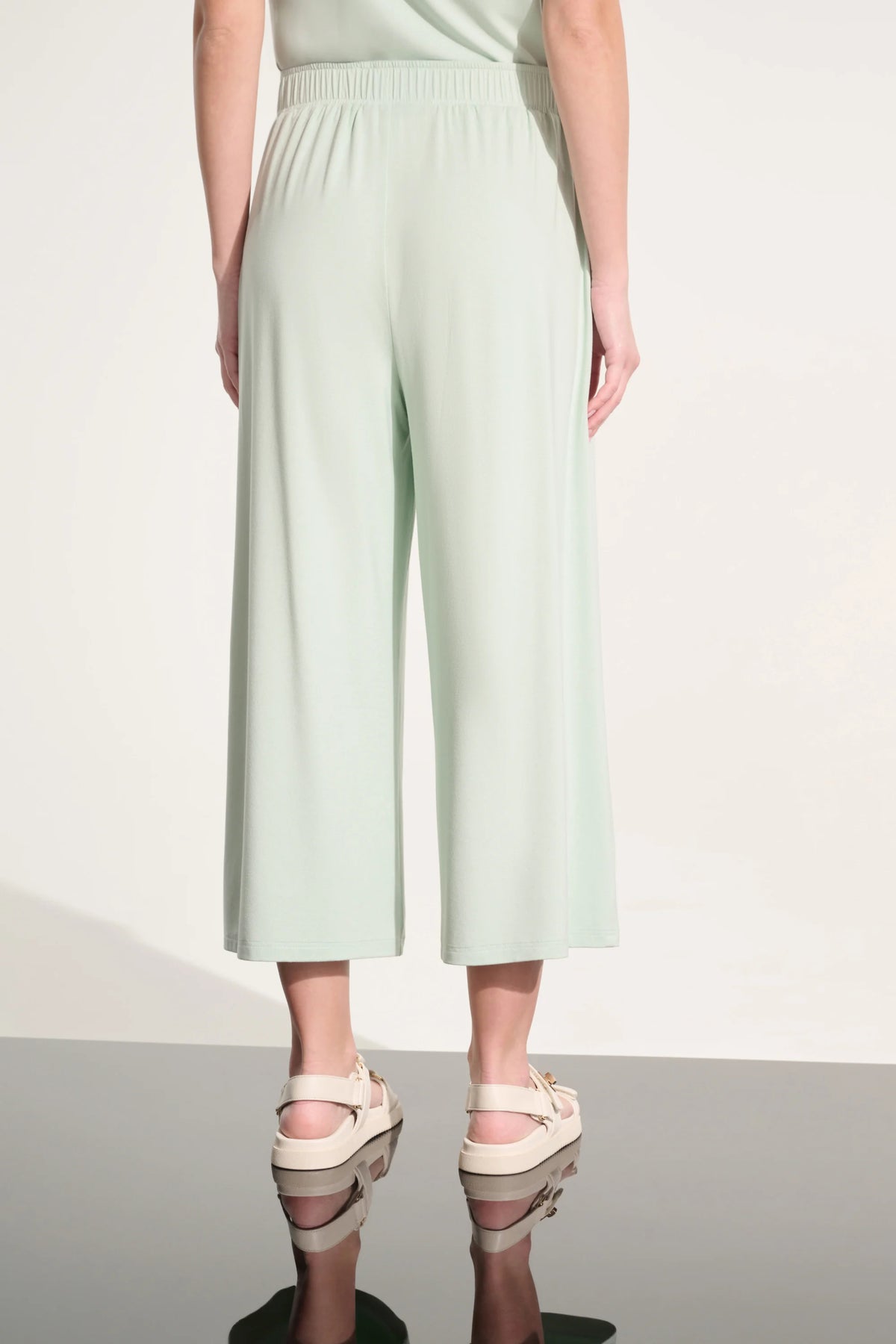 Joseph Ribkoff Pistachio Jersey Pull-On Culotte Pant With Tie Waist