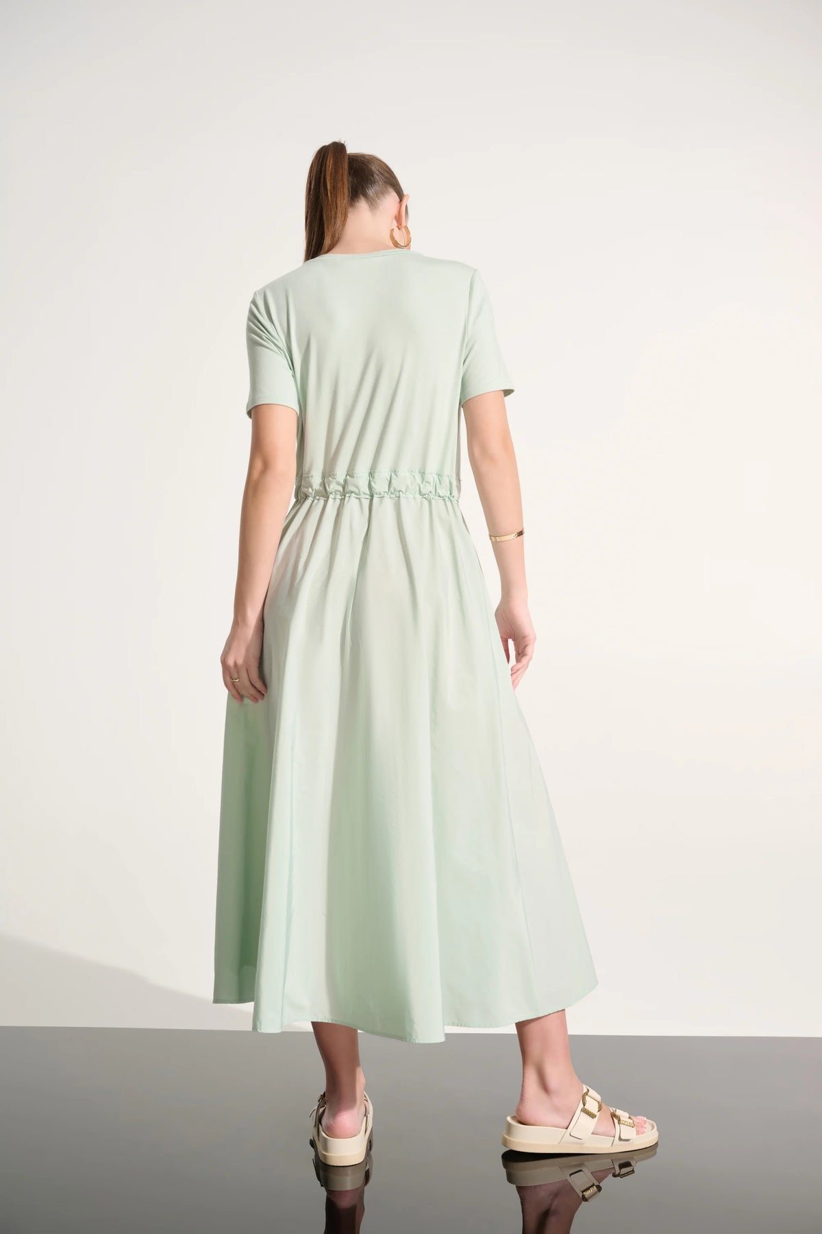 Joseph Ribkoff Pistachio Jersey And Memory Fit &amp; Flare Dress With Waist Detail