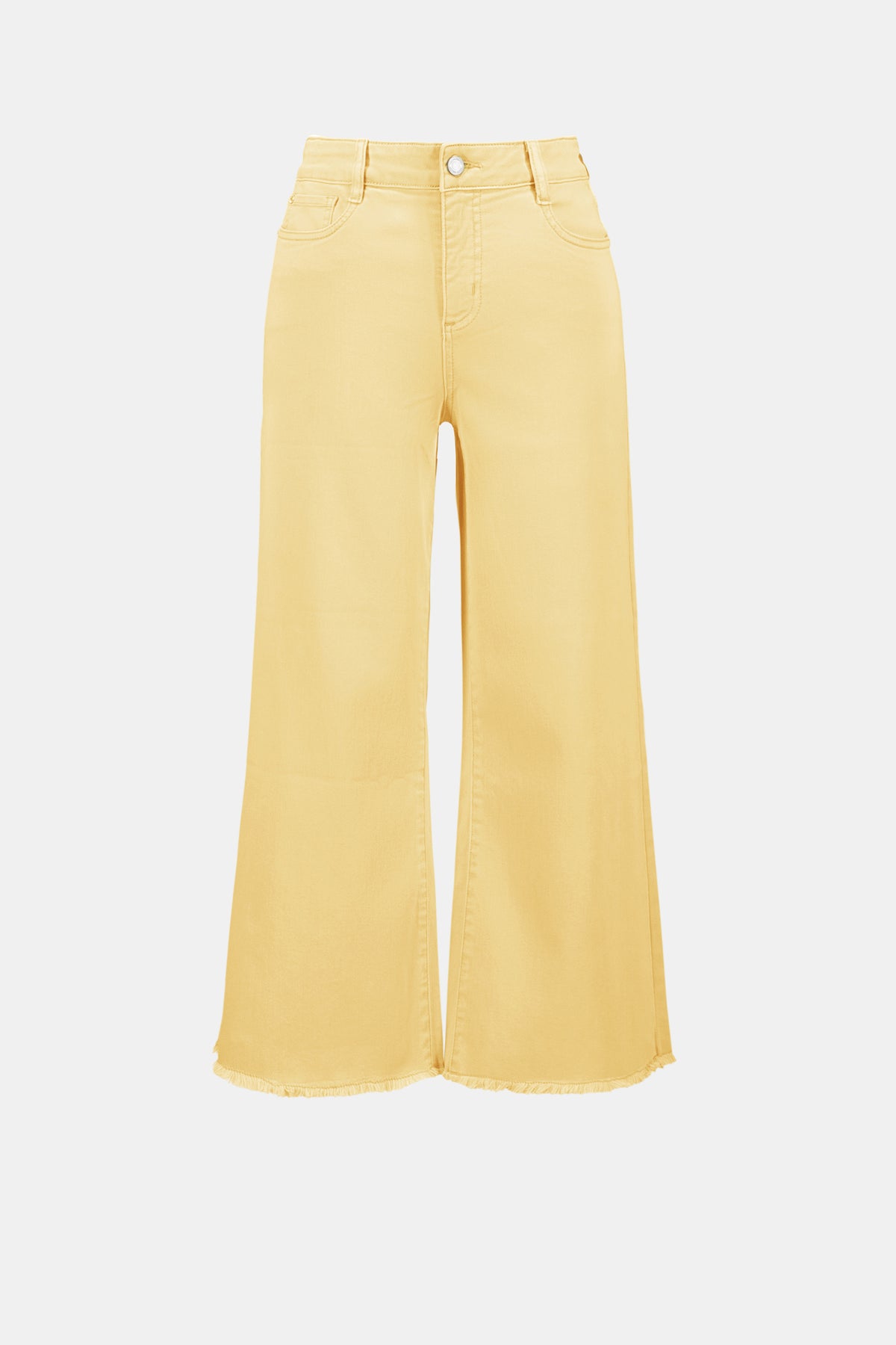 Joseph Ribkoff Mellow Yellow Goldie | Featherweave Denim Wide Leg Cropped Jeans