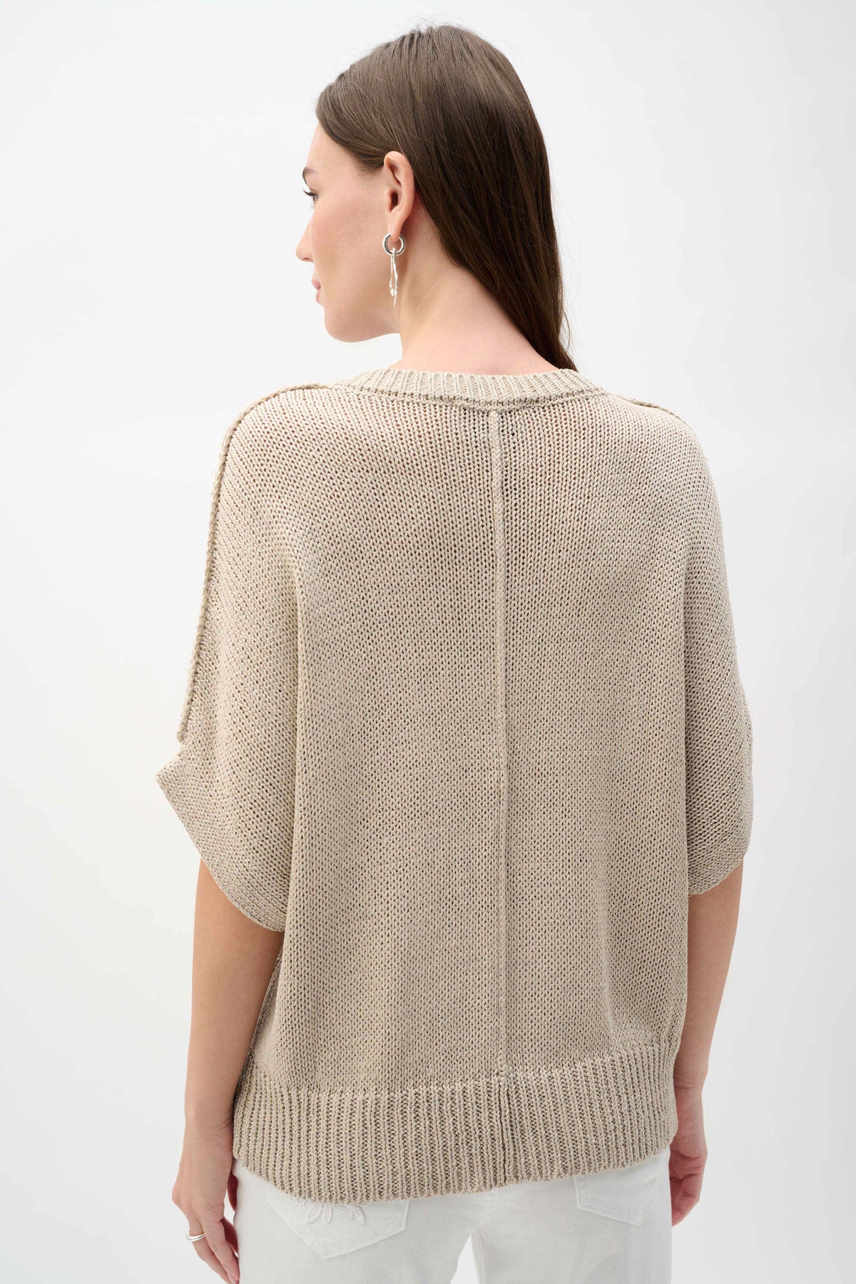 Joseph Ribkoff Moonstone Viscose and Lurex Sweater Knit Relaxed Top