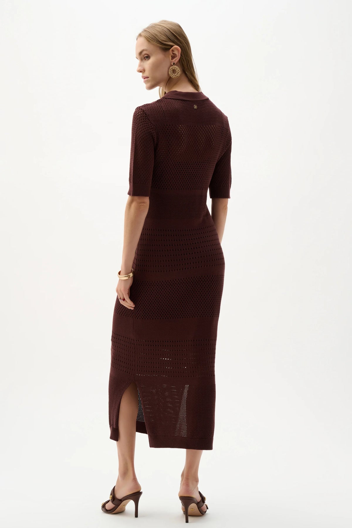 Joseph Ribkoff Mahogany Viscose Sweater Knit Straight Dress