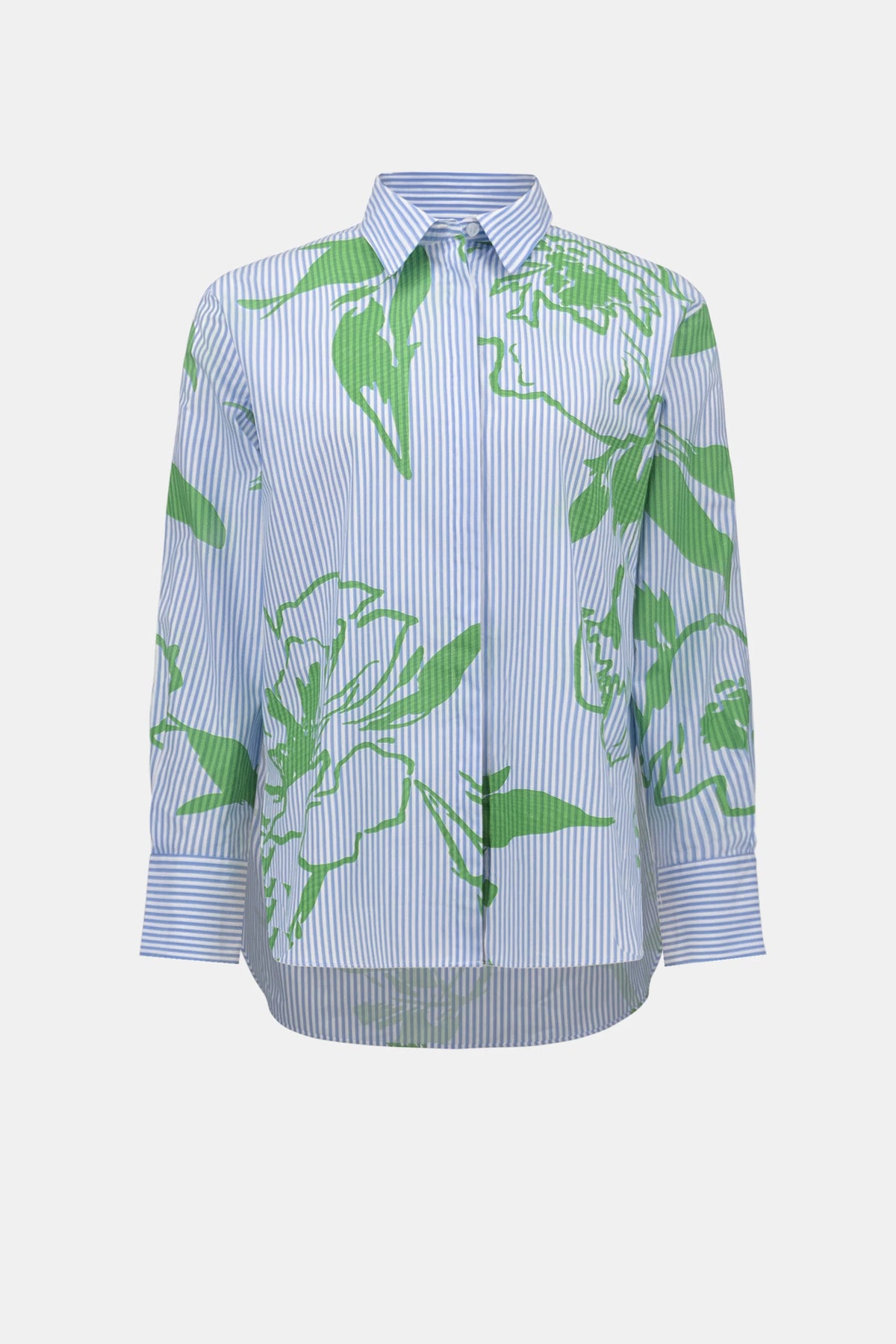 Joseph Ribkoff Vanilla/Multi Cotton Stripe Floral Print Boxy Blouse