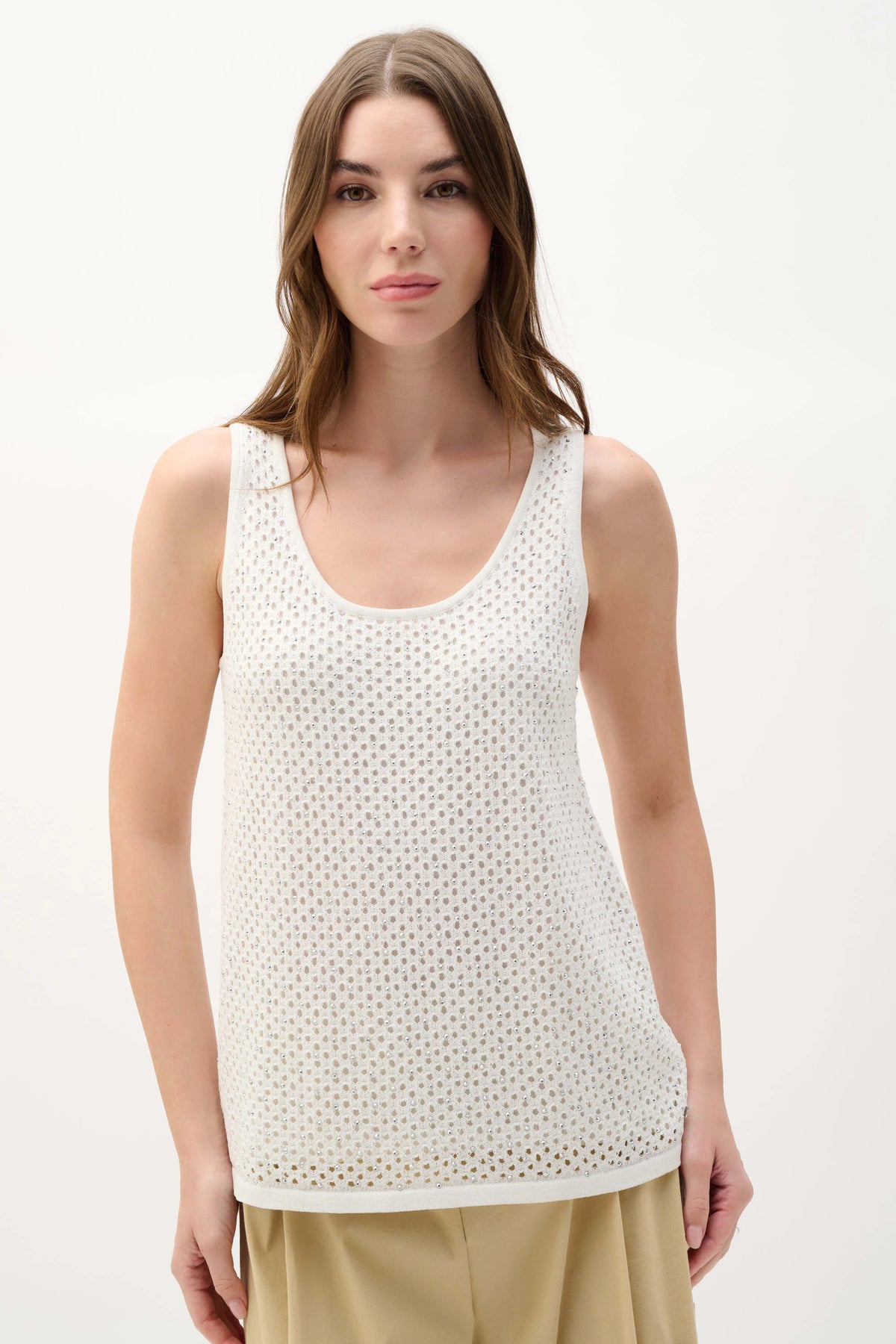 Joseph Ribkoff Vanilla Embellished Knit Camisole