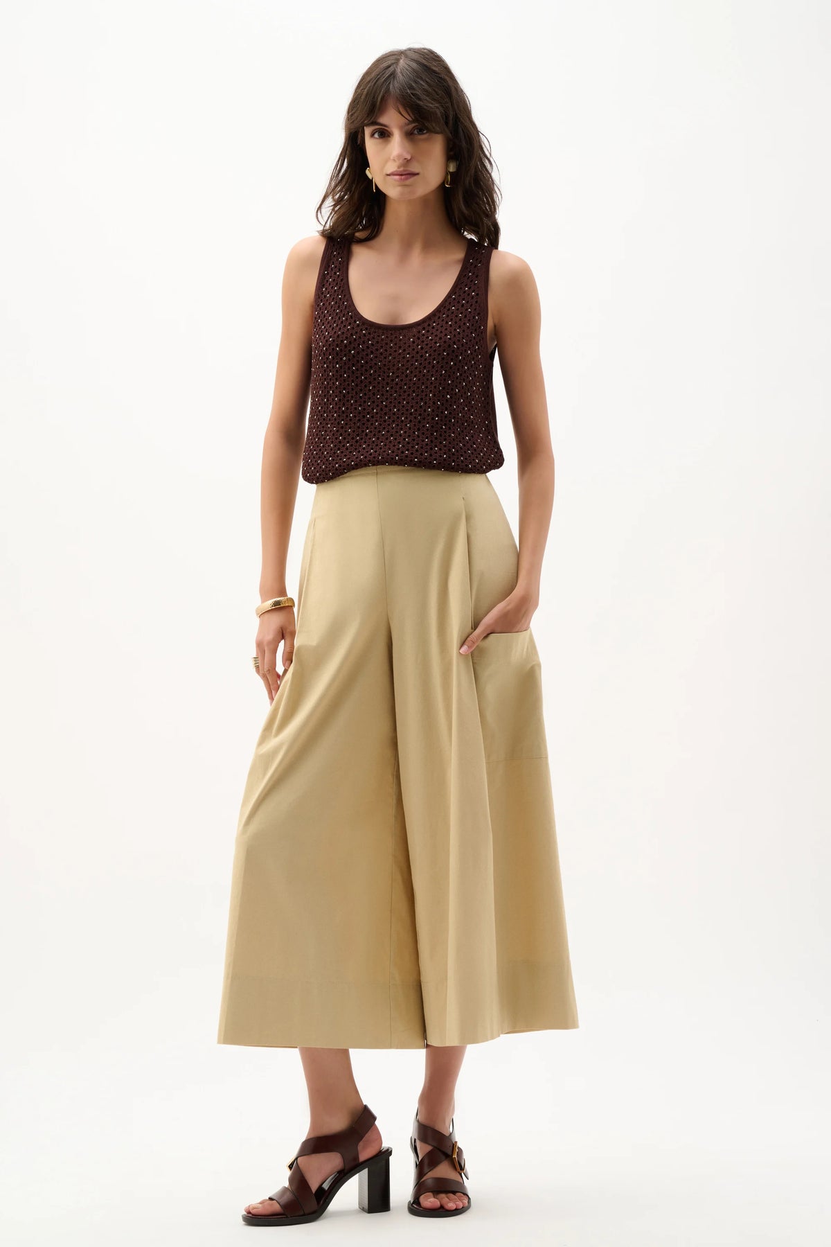 Joseph Ribkoff Mahogany Embellished Knit Camisole