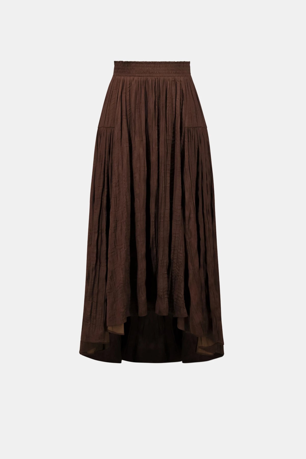 Joseph Ribkoff Mahogany Pleated Satin Flare Skirt With Pleats