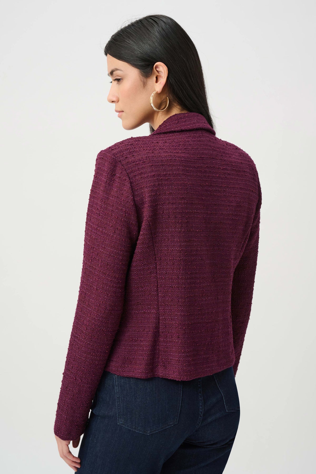 Joseph Ribkoff Elderberry Bouclé Notched Collar Blazer