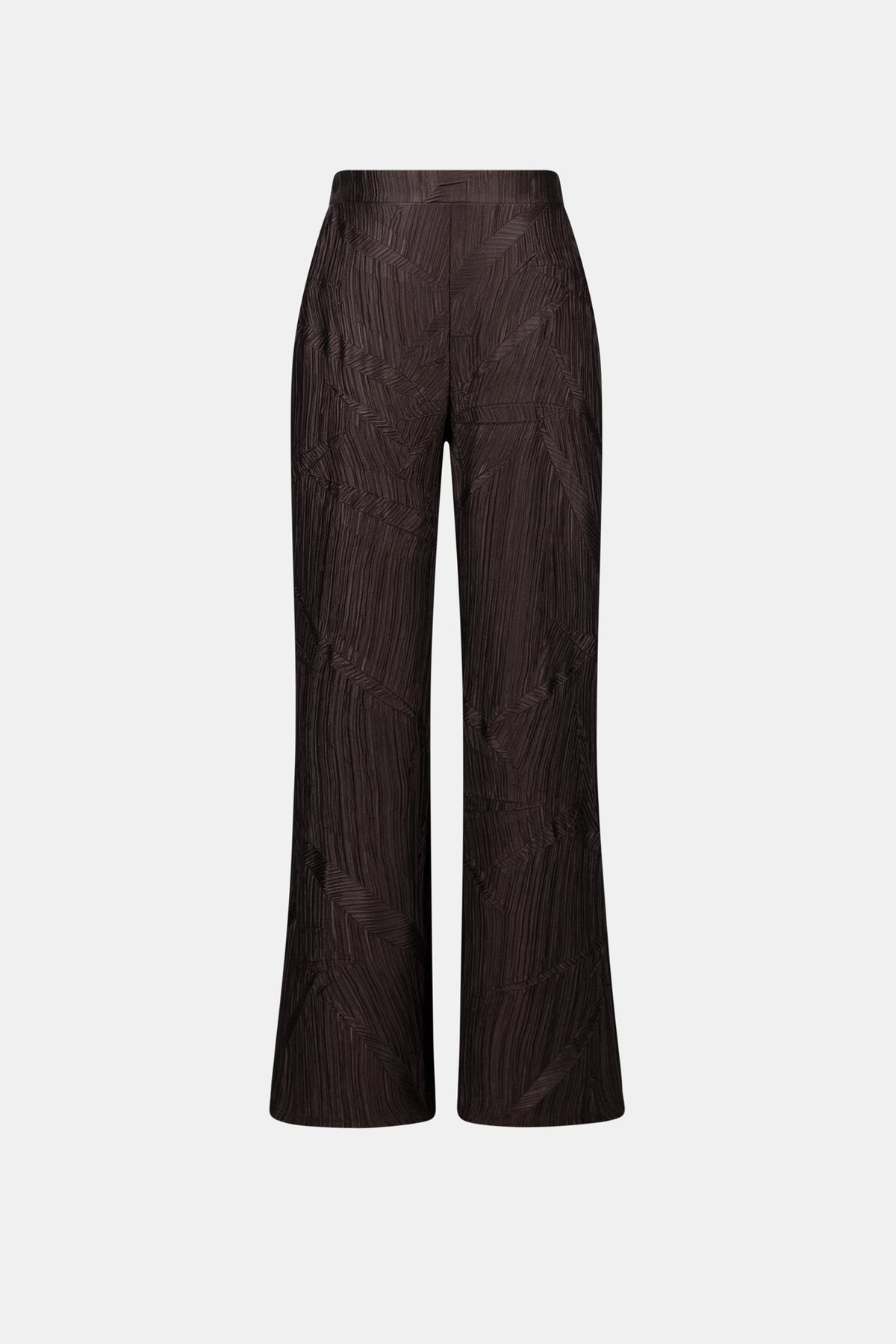 Joseph Ribkoff Mocha Pleated Satin Pull-On Wide-Leg Pants