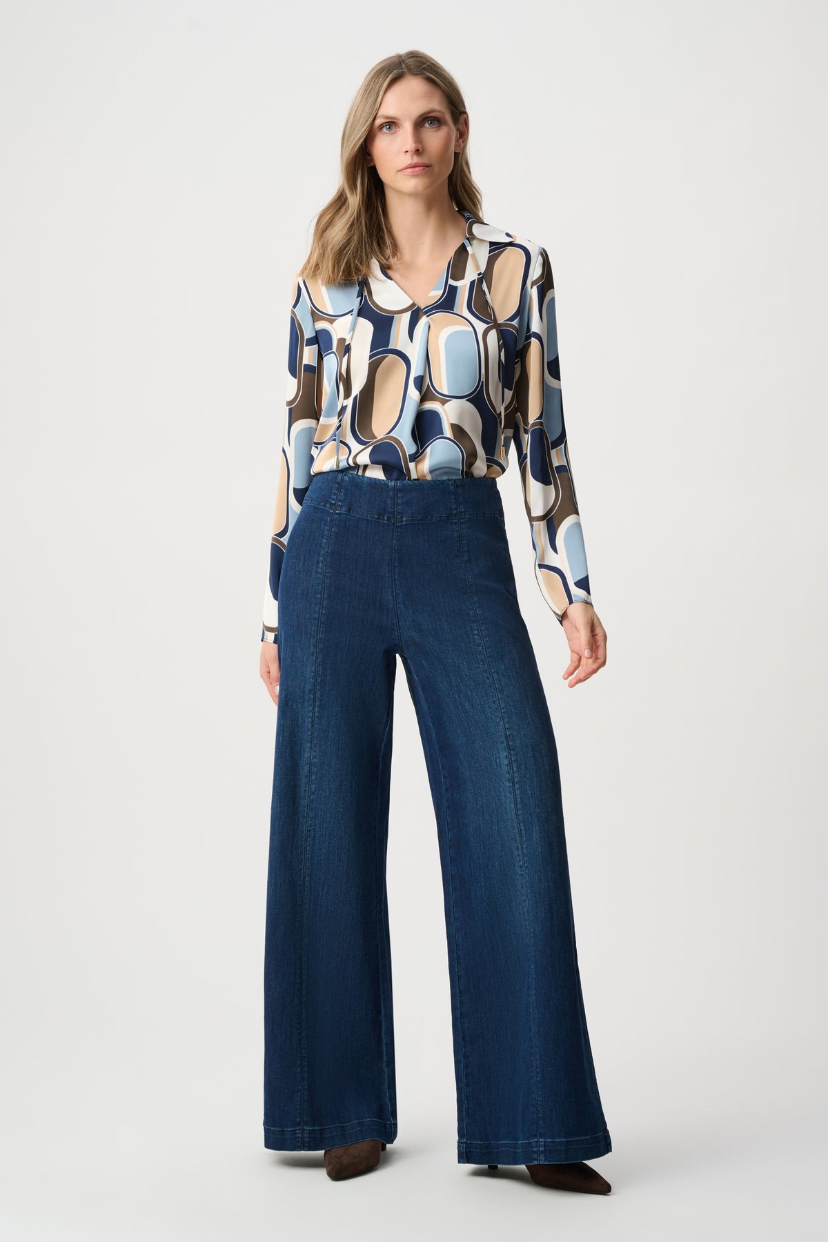 Joseph Ribkoff Recycled Satin Geometric Top