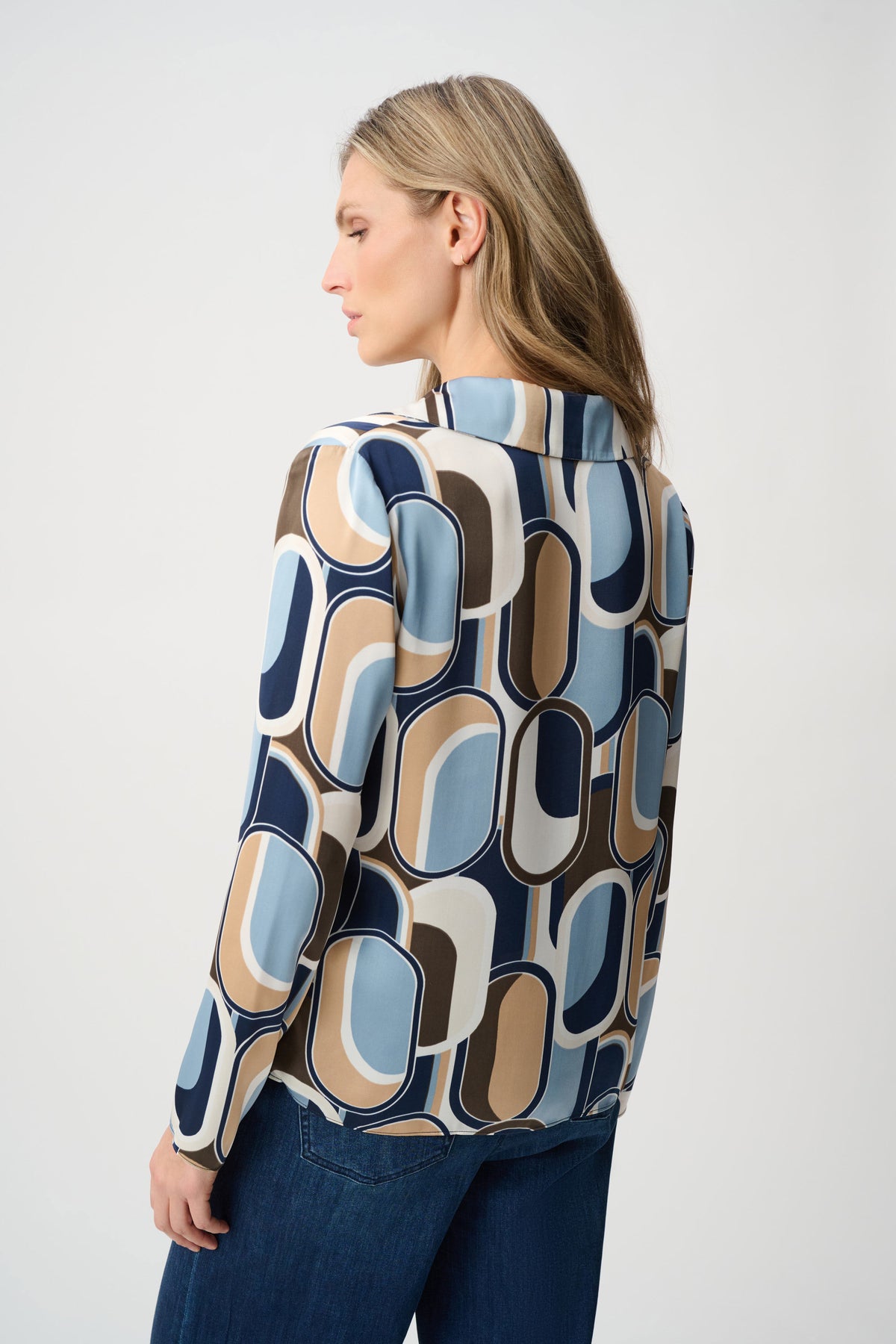 Joseph Ribkoff Recycled Satin Geometric Top