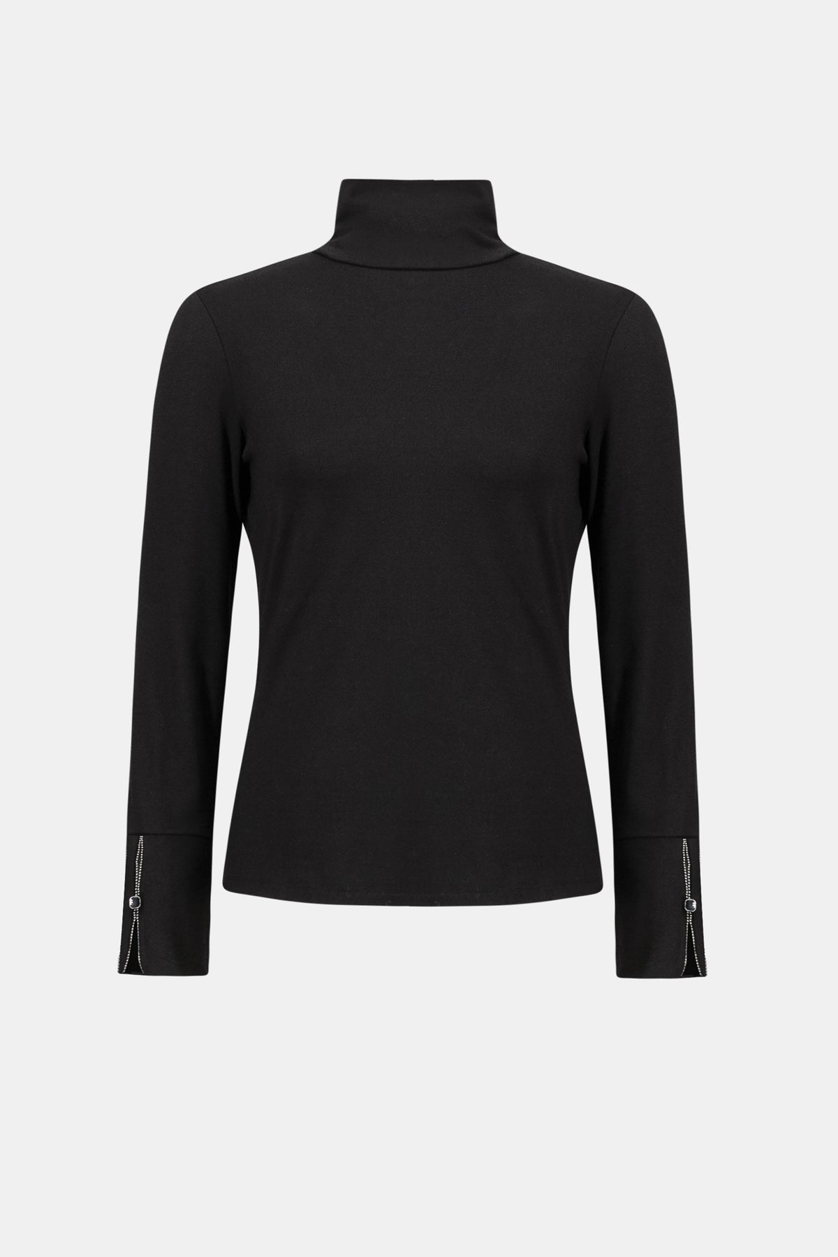 Joseph Ribkoff Black Jersey Fitted Mock-Neck Top