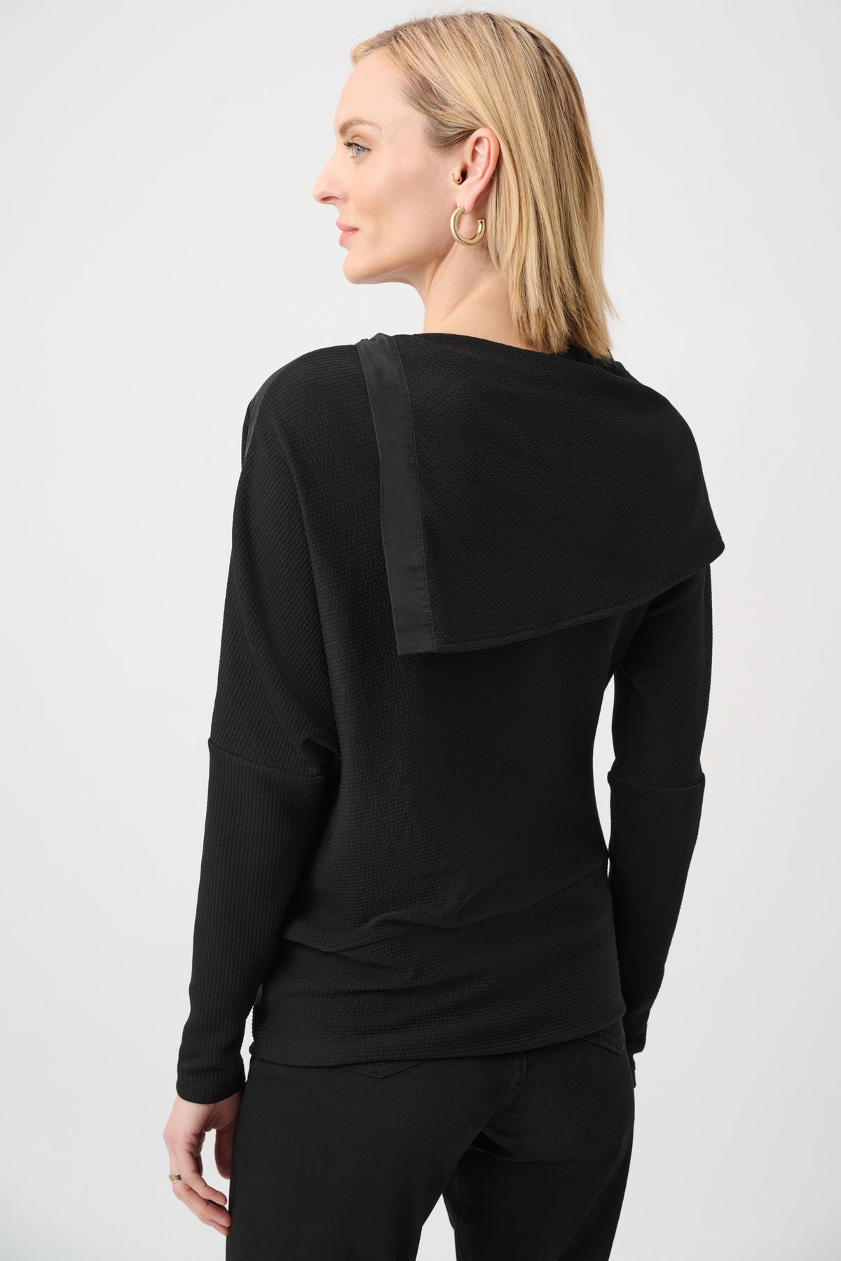 Joseph Ribkoff Black Jacquard Sweater Boxy Top
