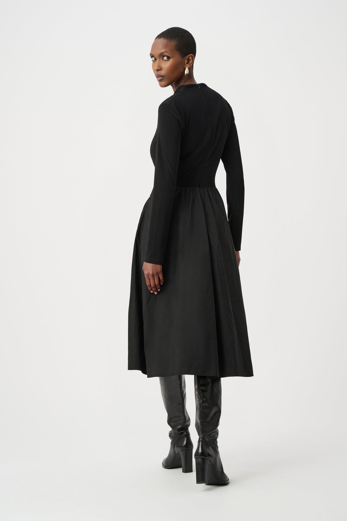 Joseph Ribkoff Black Silky Knit and Memory Fit and Flare Dress