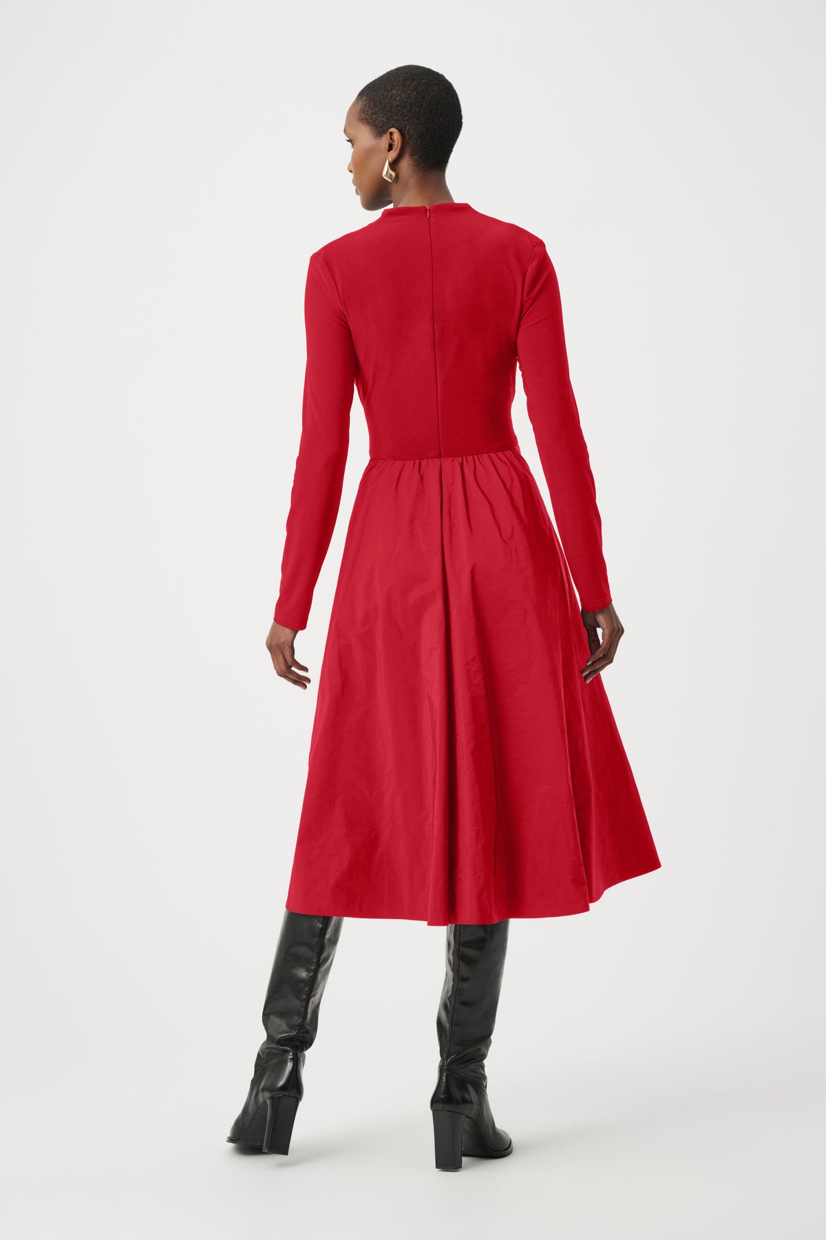 Joseph Ribkoff Deep Cherry Silky Knit and Memory Fit and Flare Dress