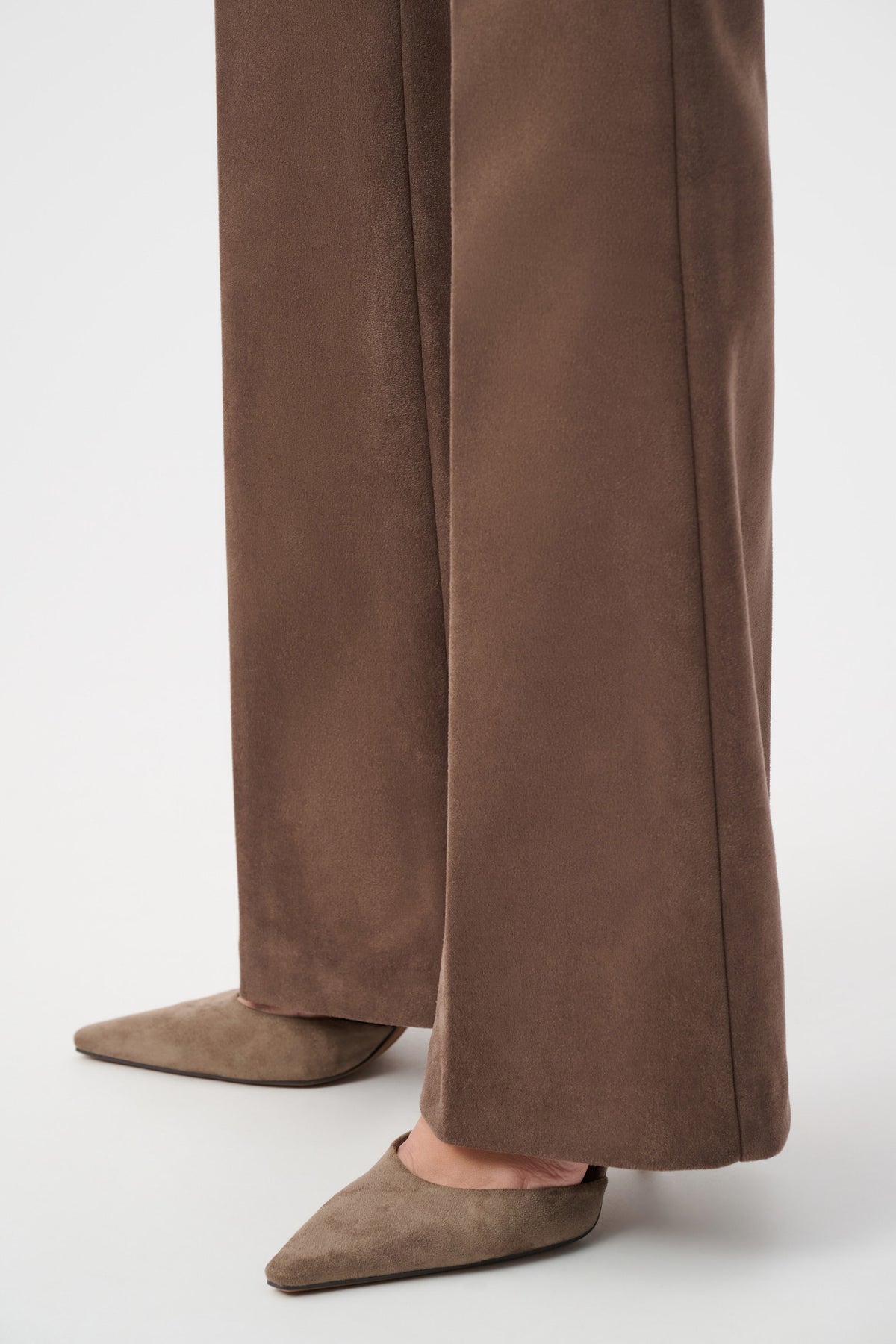 Joseph Ribkoff Mink Scuba Suede Flared Pull-On Pants