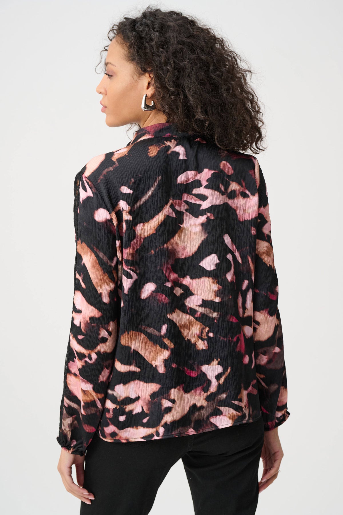 Joseph Ribkoff Textured Satin Abstract Print Top