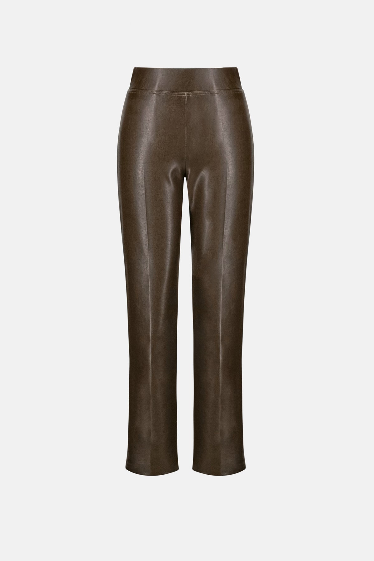 Joseph Ribkoff Mocha Bonded Leatherette Straight Pull-On Pants