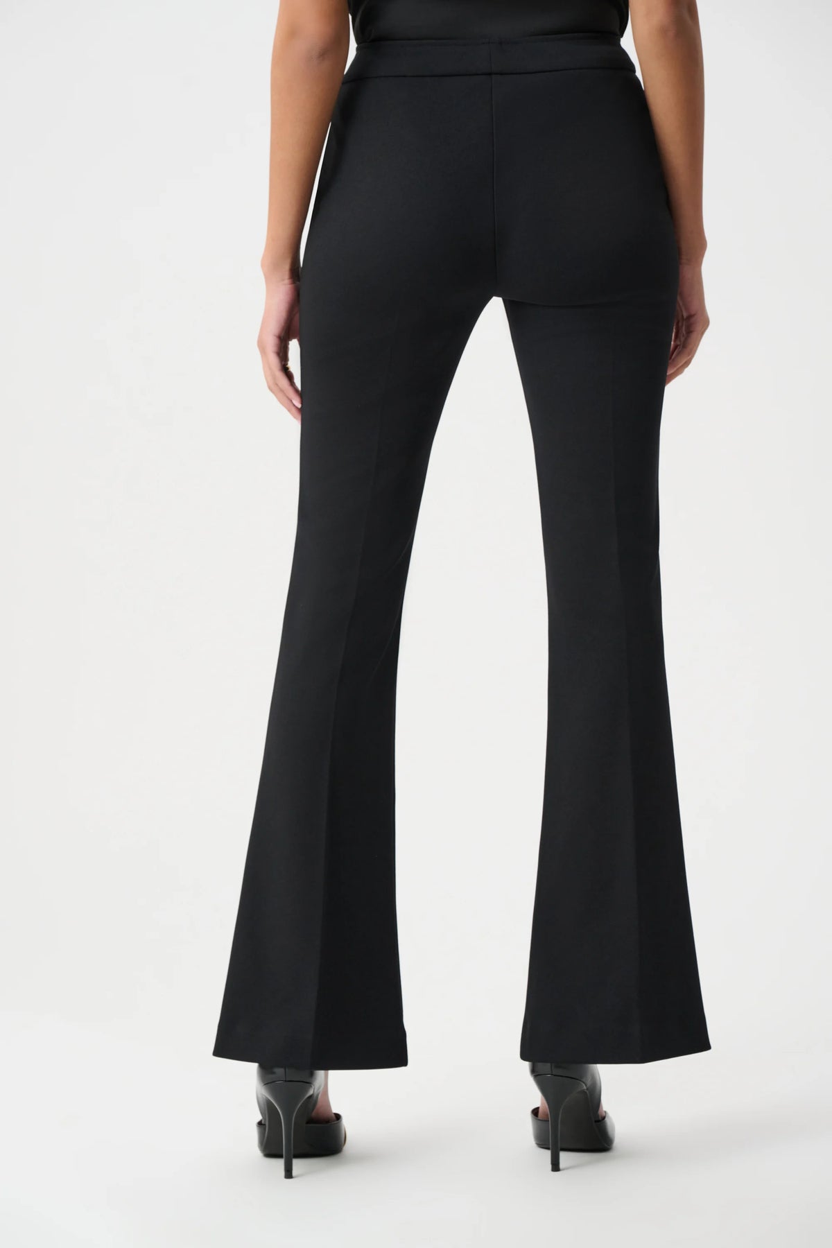 Joseph Ribkoff Black Scuba Crepe Flared Pull-On Pants