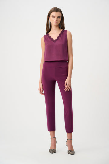 Joseph Ribkoff Berry Burst Recycled Satin Sleeveless V-Neck Top