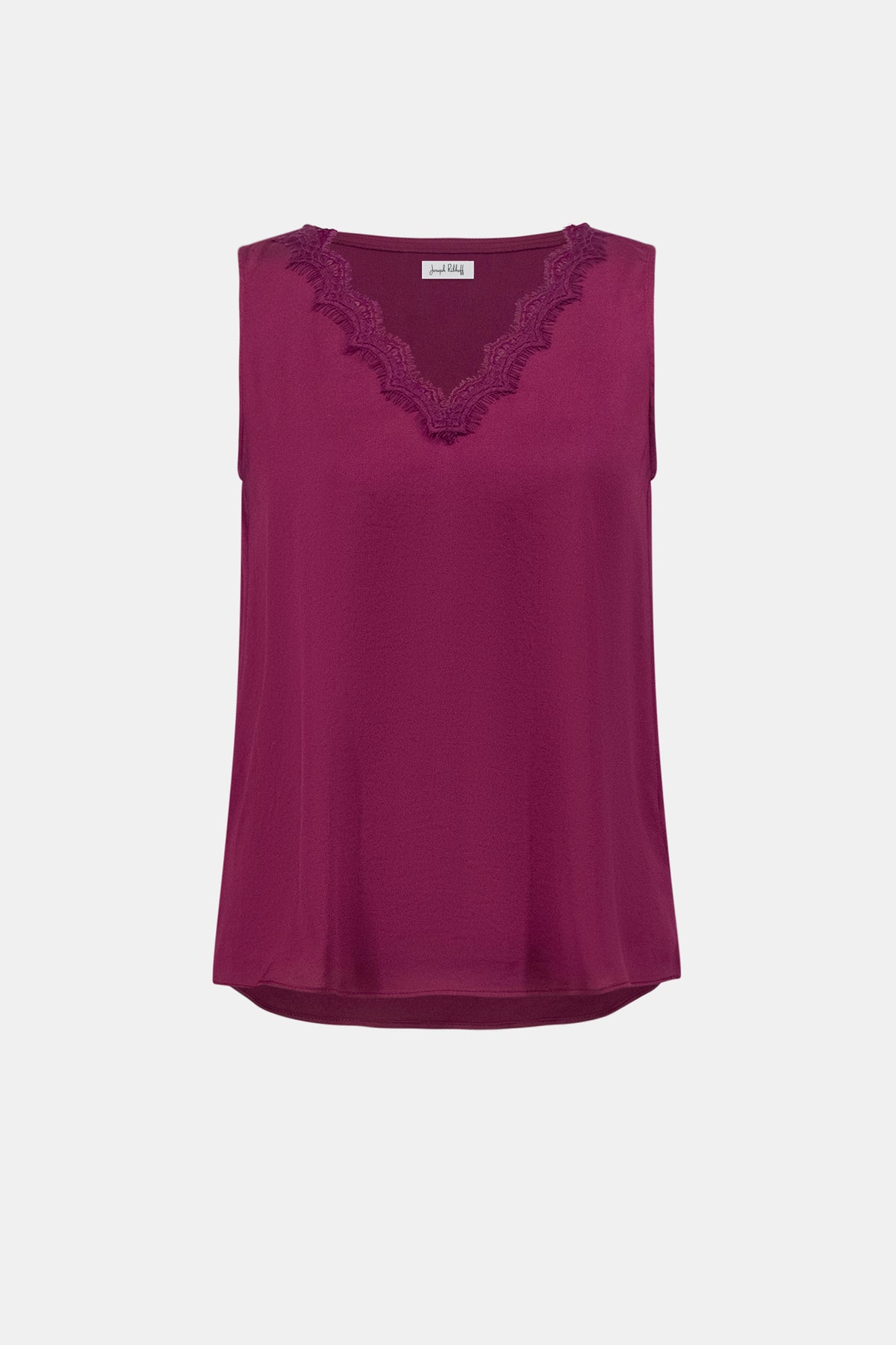 Joseph Ribkoff Berry Burst Recycled Satin Sleeveless V-Neck Top