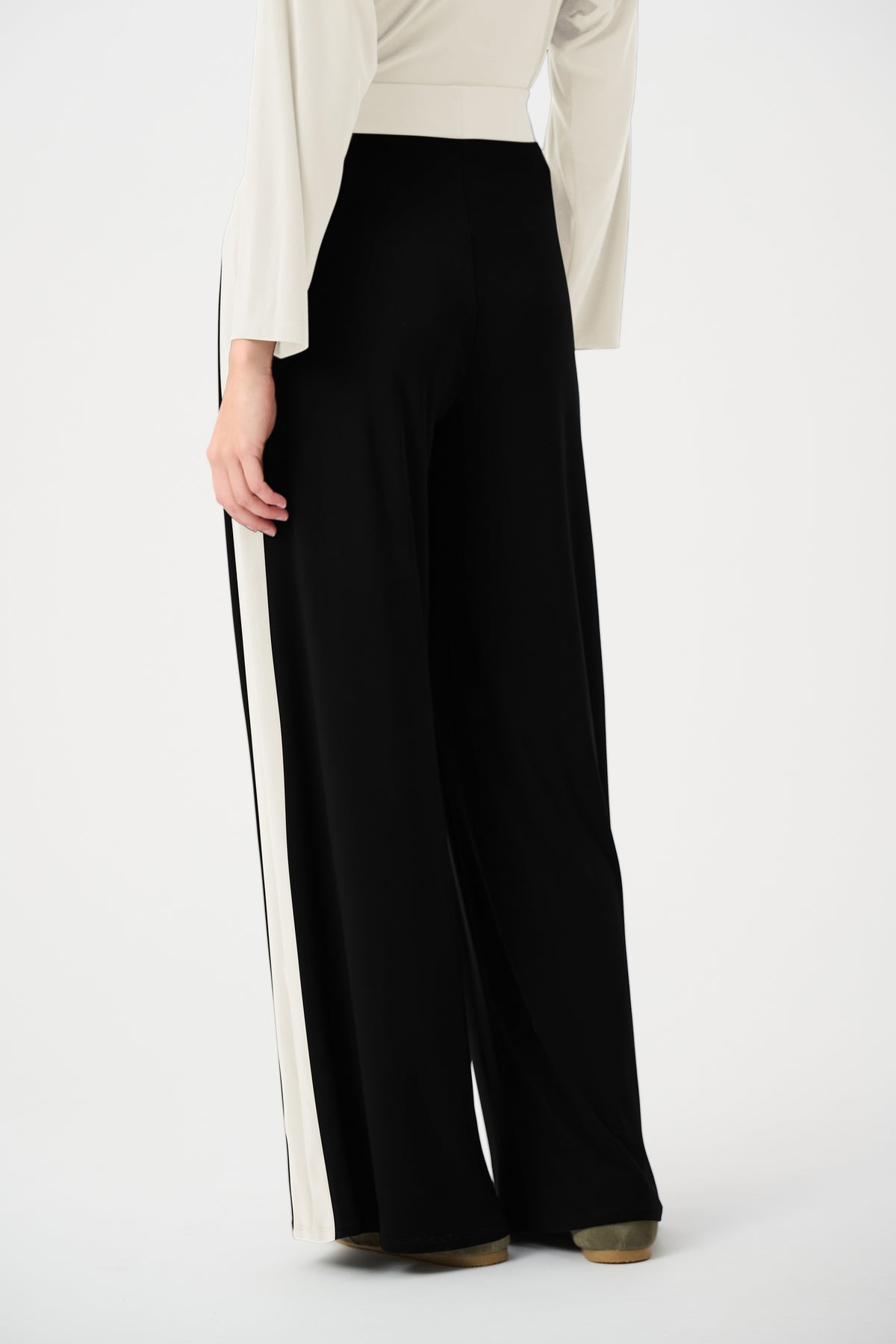 Joseph Ribkoff Silky Knit Color Block Wide Leg Pull-On Pants