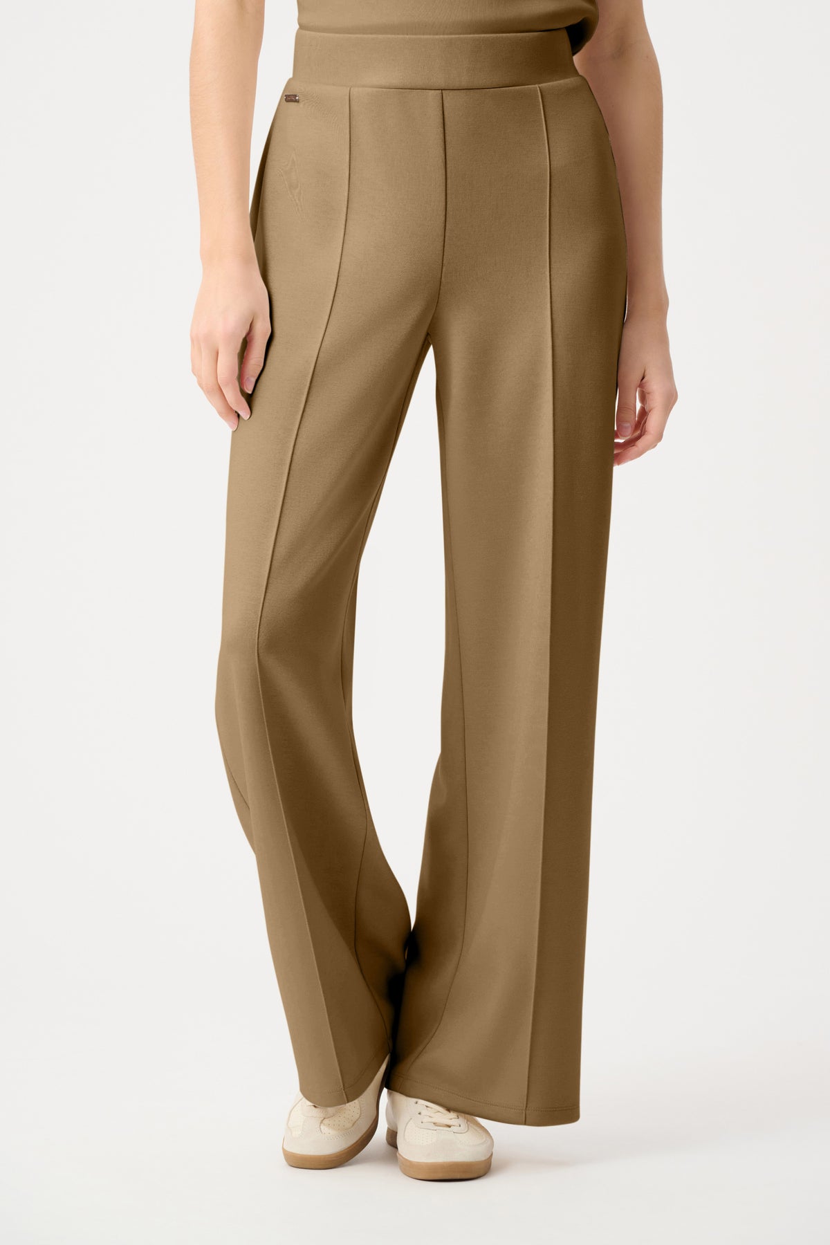 Joseph Ribkoff Mink Scuba Jersey Wide Leg Pull-On Pants