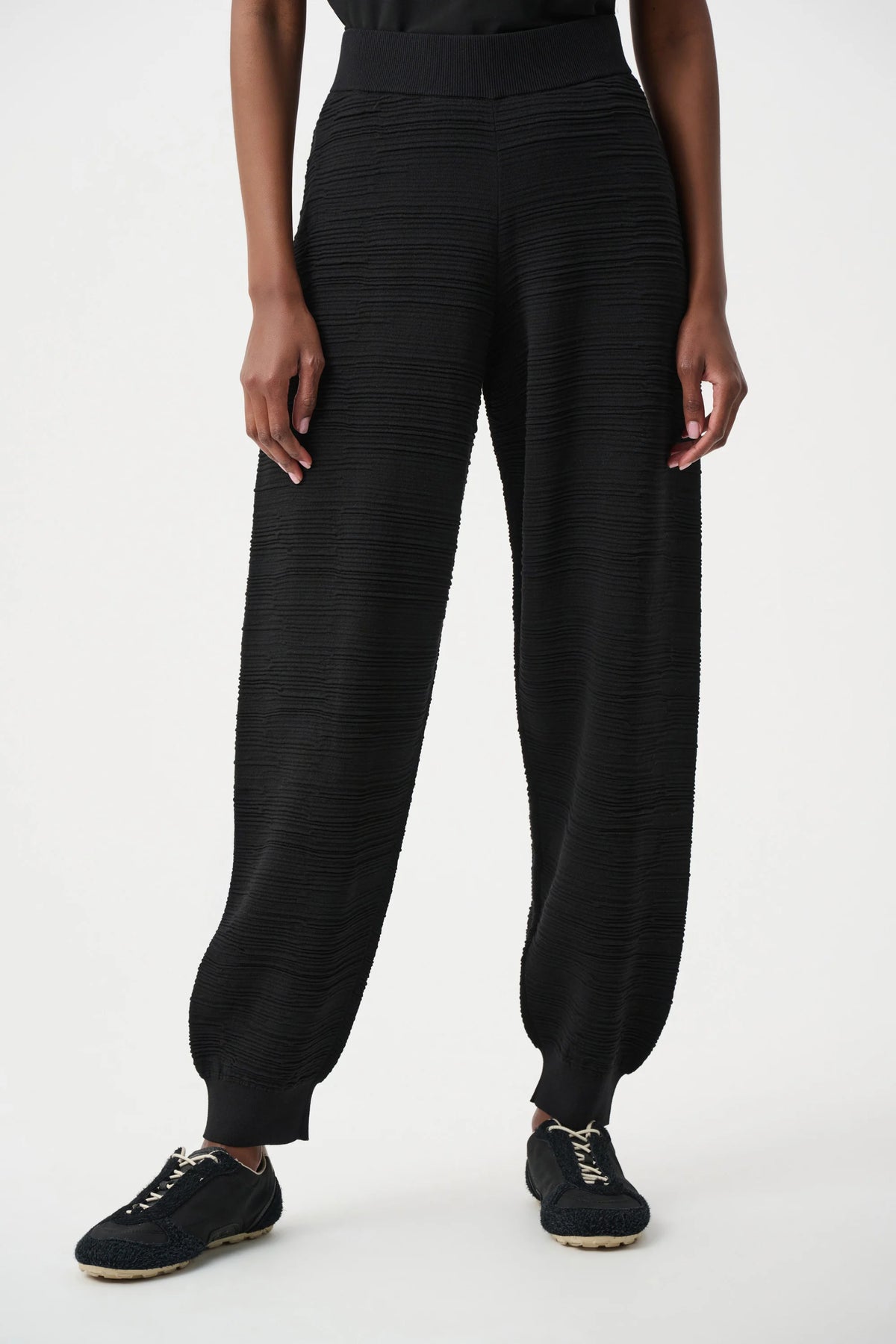 Joseph Ribkoff Black Sweater Knit Pull-On Jogger Pants