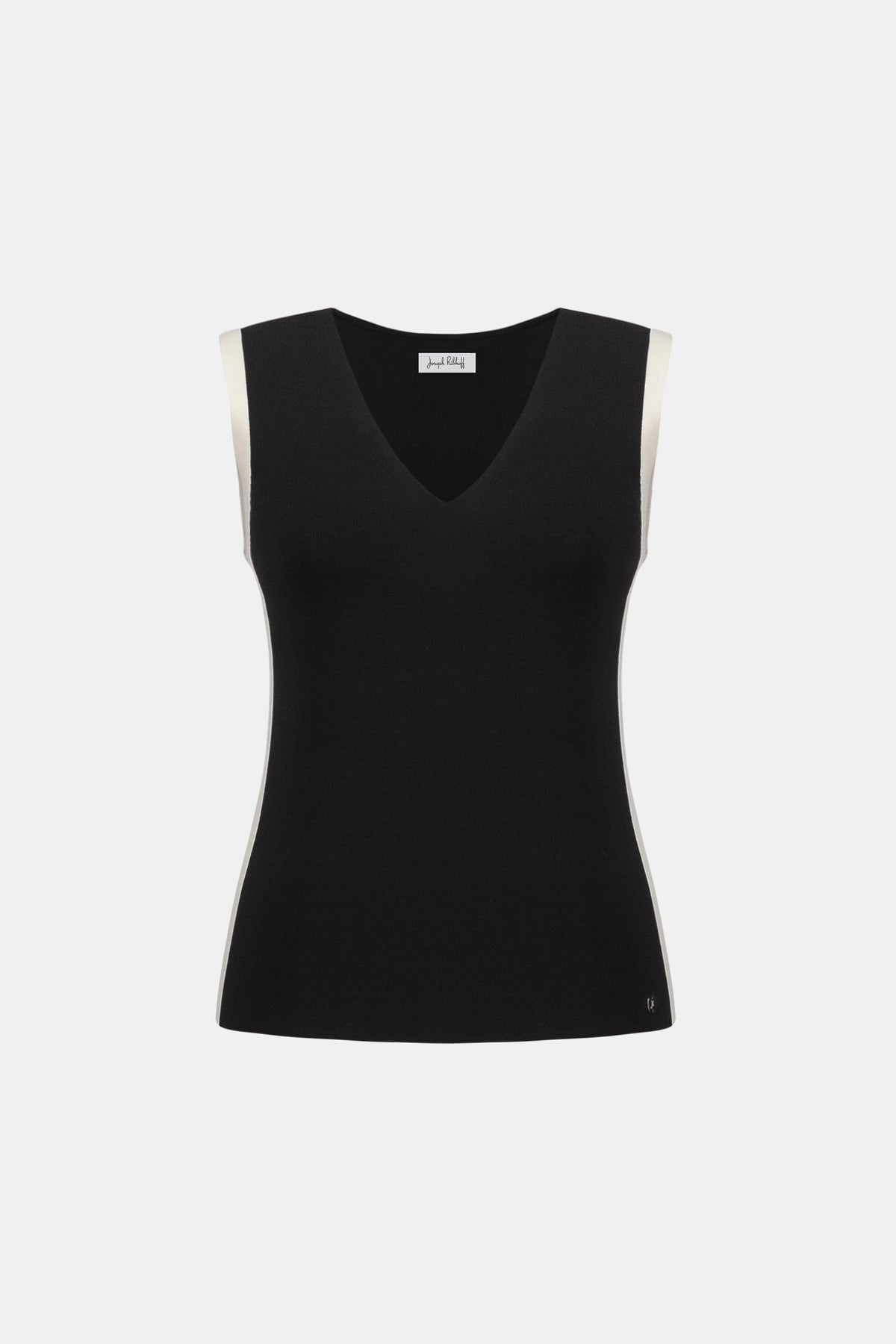 Joseph Ribkoff Black/Birch Dry Viscose V-Neck Fitted Cami