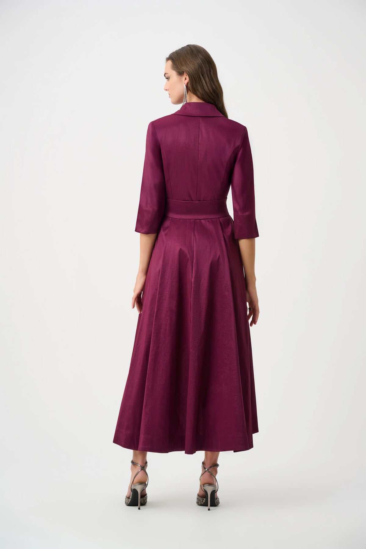 Joseph Ribkoff Berry Signature | Stretch Taffeta Fit and Flare Wrap Dress