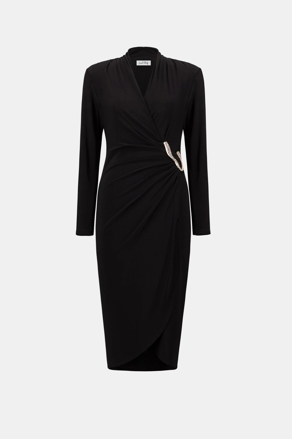 Joseph Ribkoff Black Signature | Silky Knit Sheath Wrap Dress
