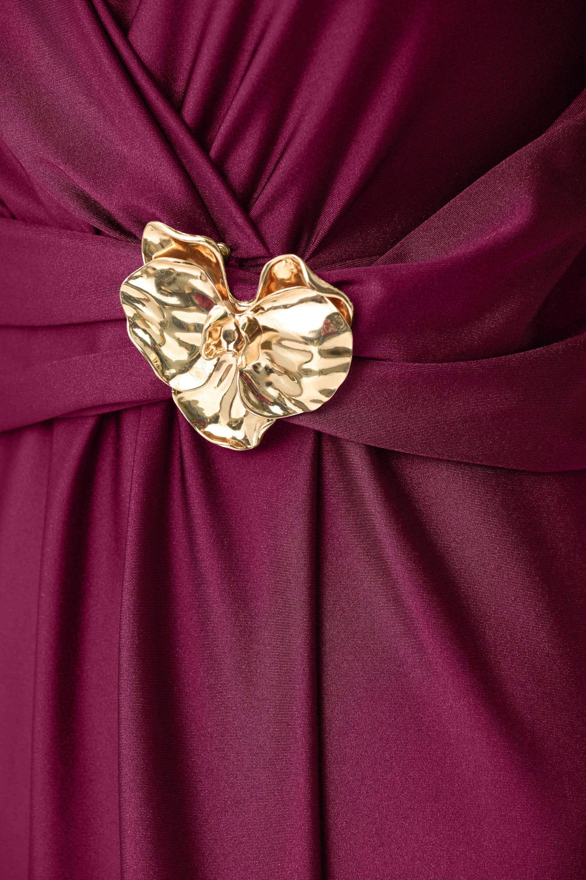 Joseph Ribkoff Berry Burst Signature | Satin Knit Wrap Dress With Ruched Waistband