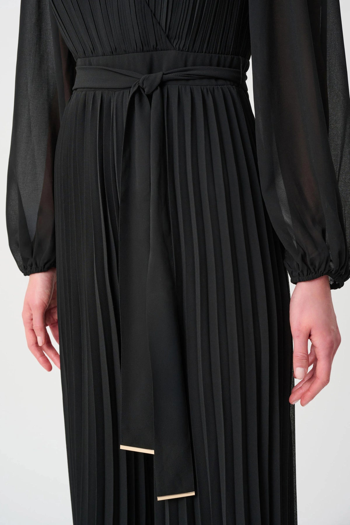 Joseph Ribkoff Black Signature | Georgette And Chiffon Wide Leg Wrap Jumpsuit