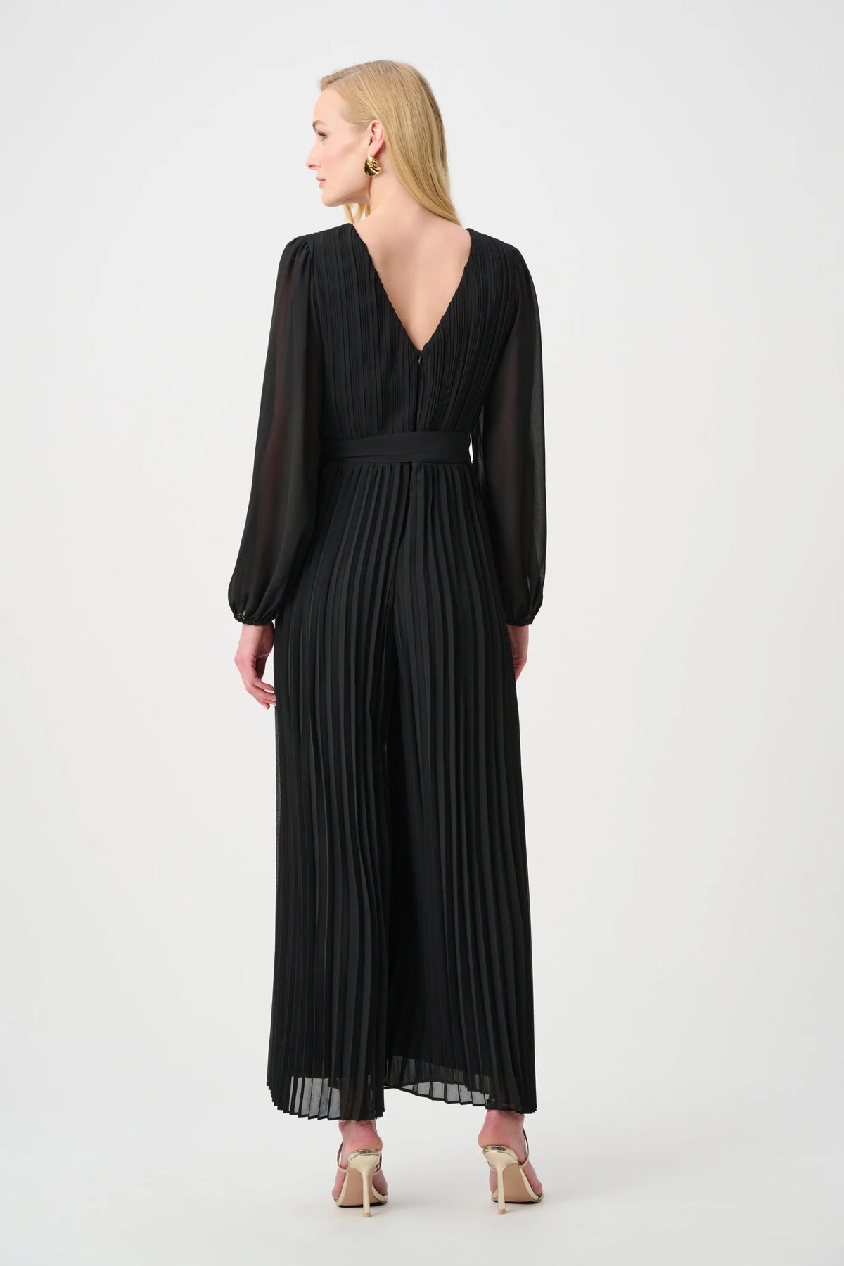 Joseph Ribkoff Black Signature | Georgette And Chiffon Wide Leg Wrap Jumpsuit