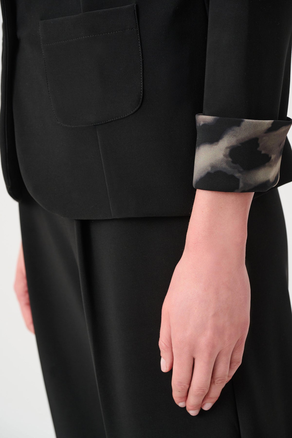 Joseph Ribkoff Black Signature | Silky Knit Fitted Blazer With Adaptable Cuff