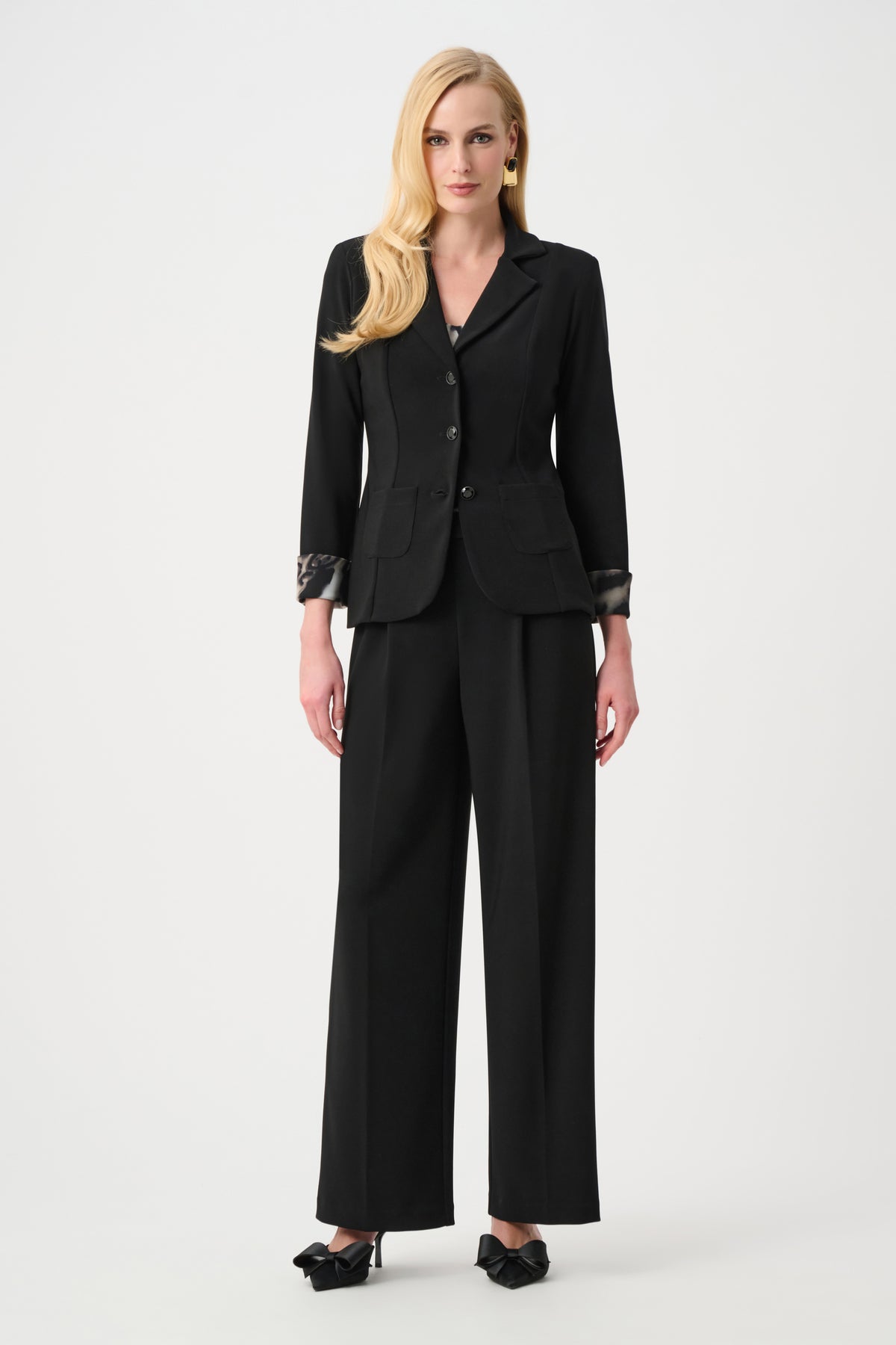 Joseph Ribkoff Black Signature | Silky Knit Fitted Blazer With Adaptable Cuff