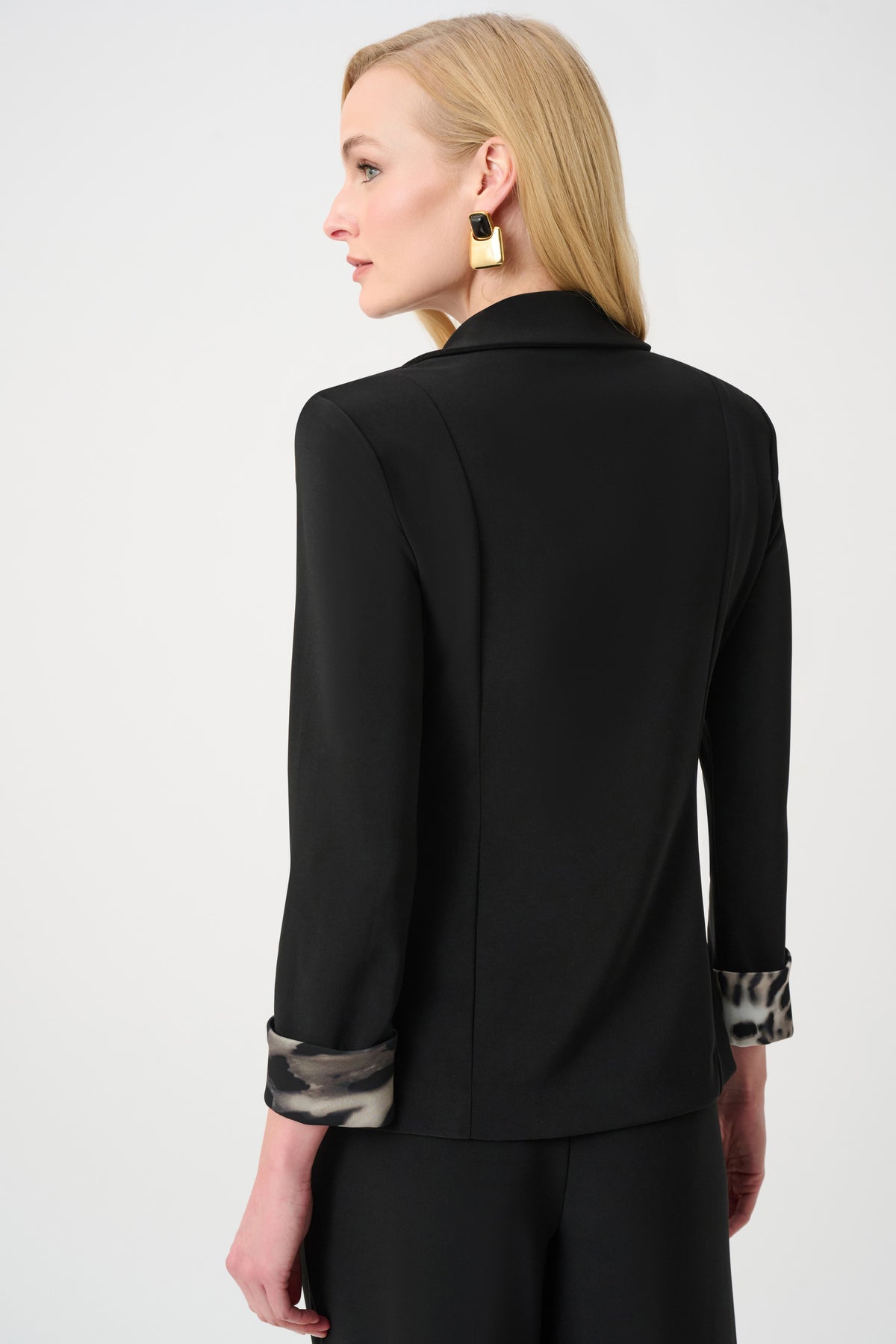 Joseph Ribkoff Black Signature | Silky Knit Fitted Blazer With Adaptable Cuff