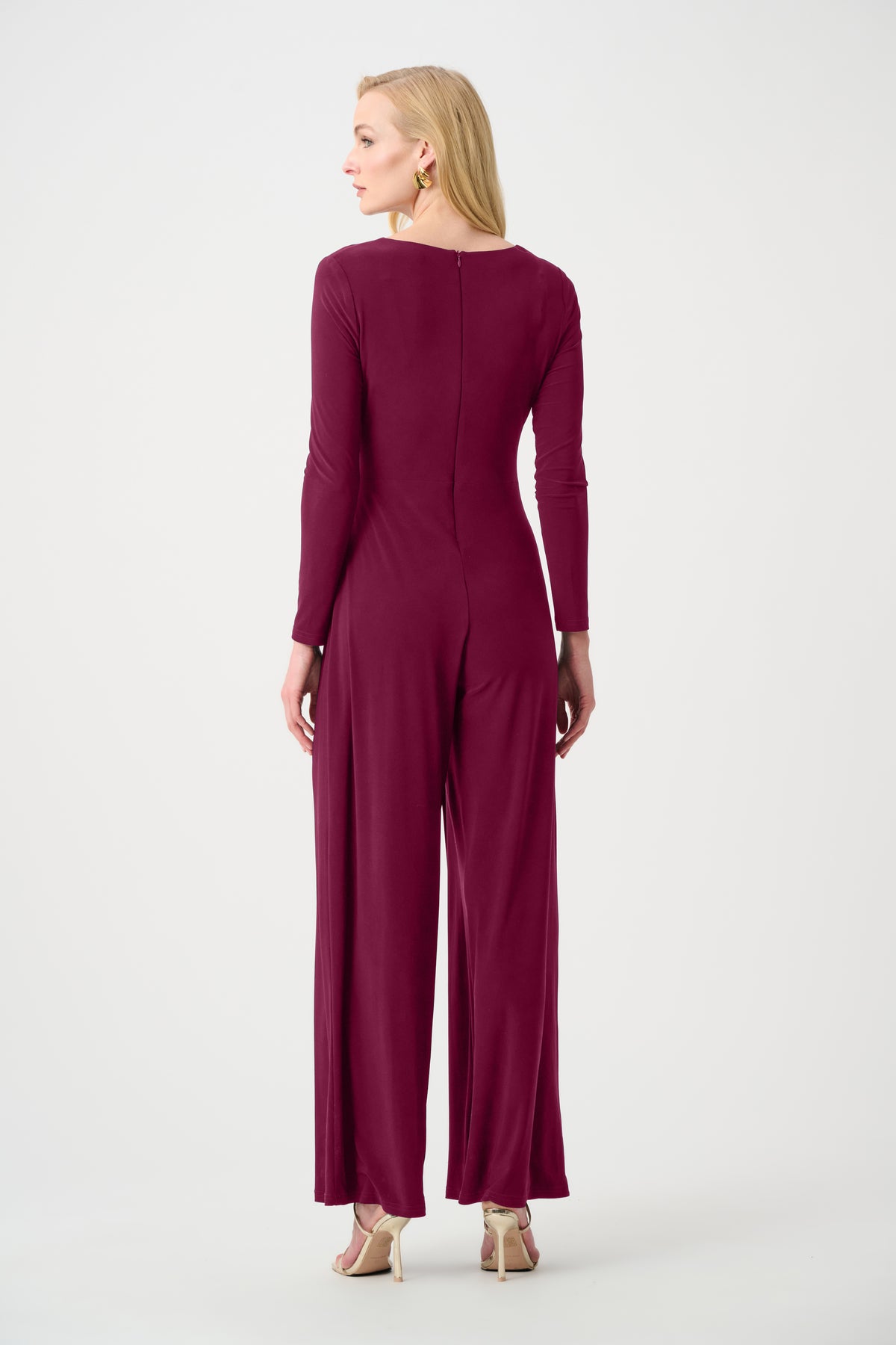 Joseph Ribkoff Berry Burst Signature | Silky Knit Wide Leg Wrap Jumpsuit