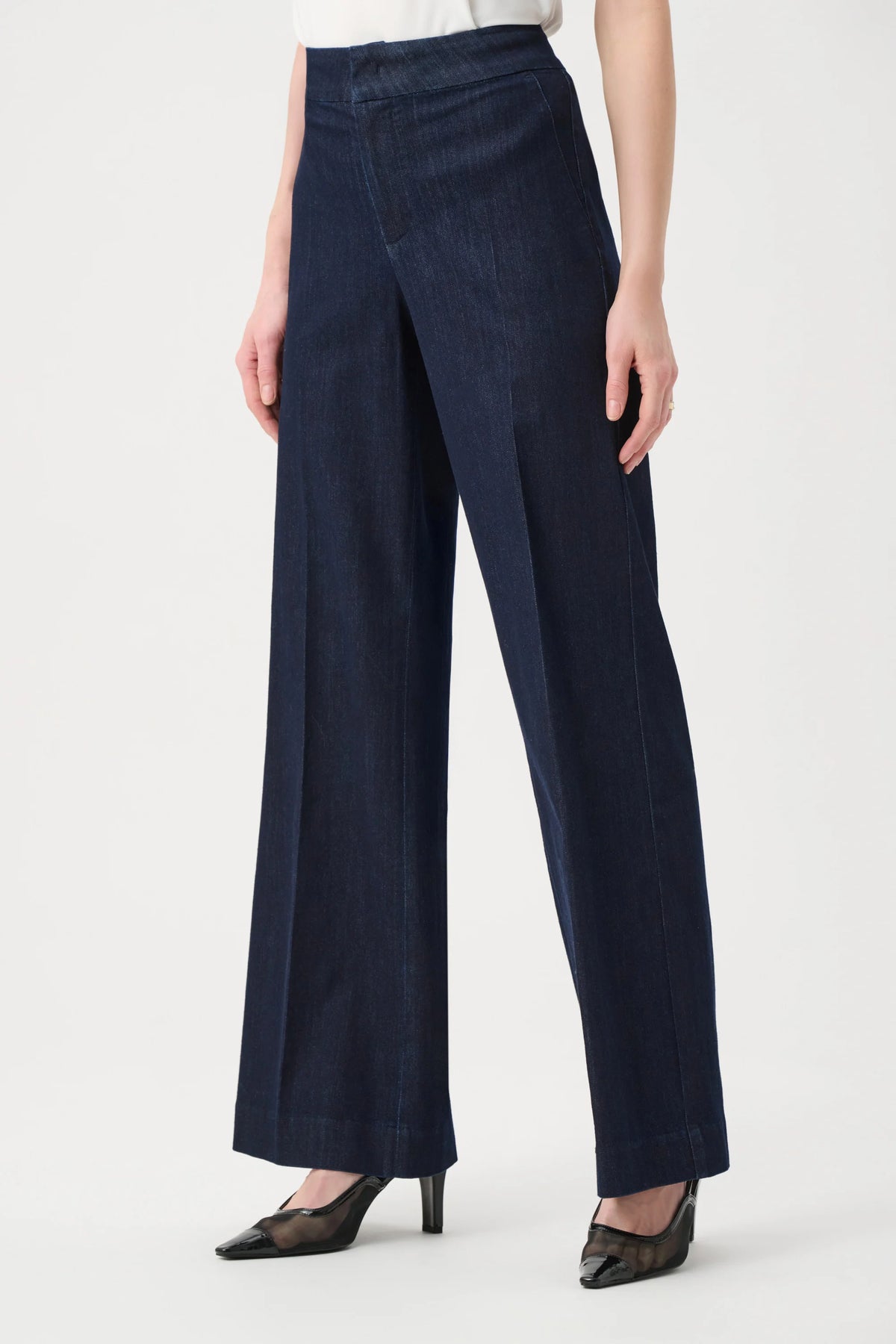 Joseph Ribkoff Dark Denim Blue Chloe | Stretch Denim High-Rise Wide Leg Jeans