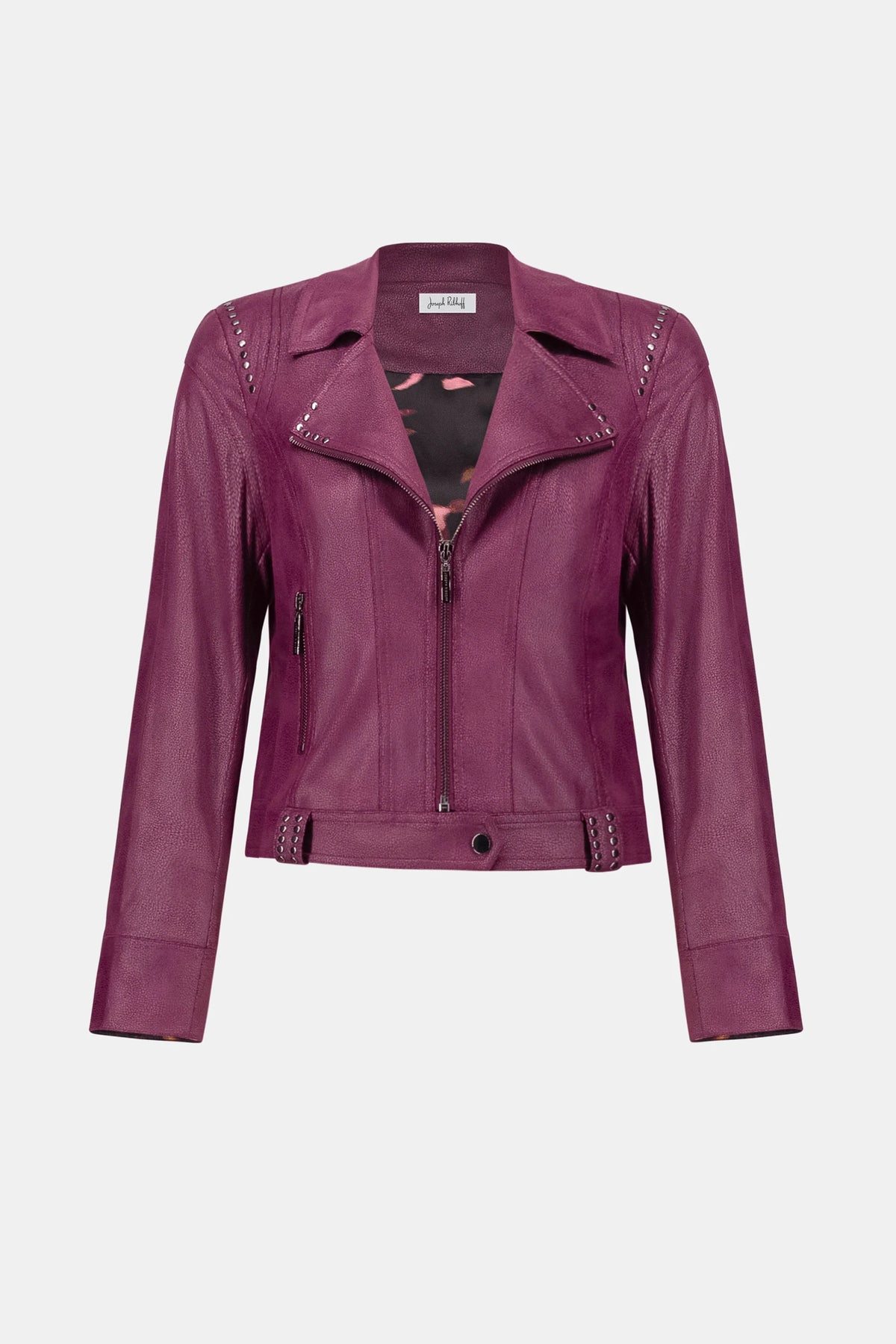 Joseph Ribkoff Elderberry Foiled Faux Suede Fitted Jacket