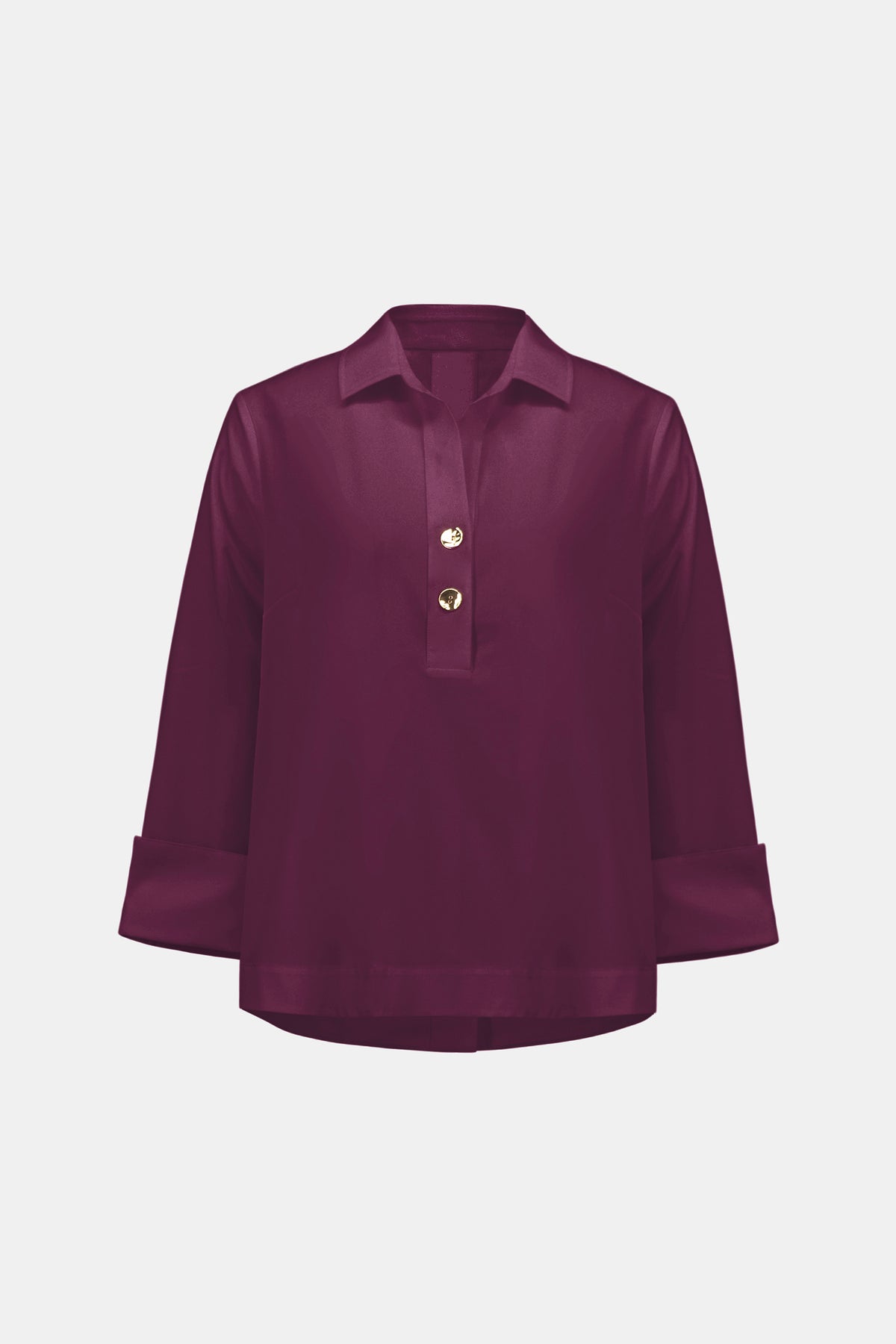 Joseph Ribkoff Elderberry Stretch Poplin Shirt-Collar Boxy Top