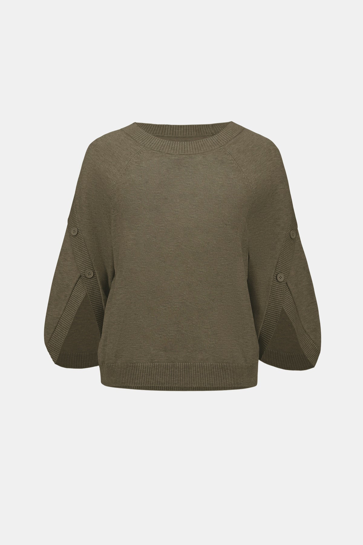 Joseph Ribkoff Avacado Brushed Viscose And Nylon Knit Tulip Sleeve Sweater