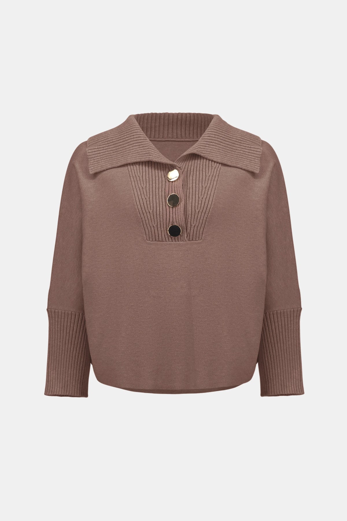 Joseph Ribkoff Mink Brushed Viscose And Nylon Shawl-Neck Sweater