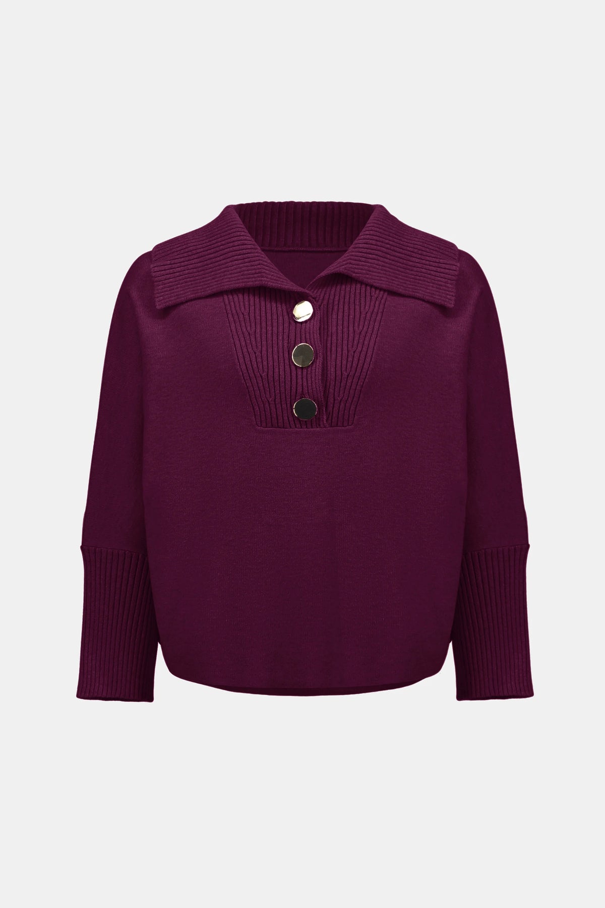 Joseph Ribkoff Elderberry Brushed Viscose And Nylon Shawl-Neck Sweater