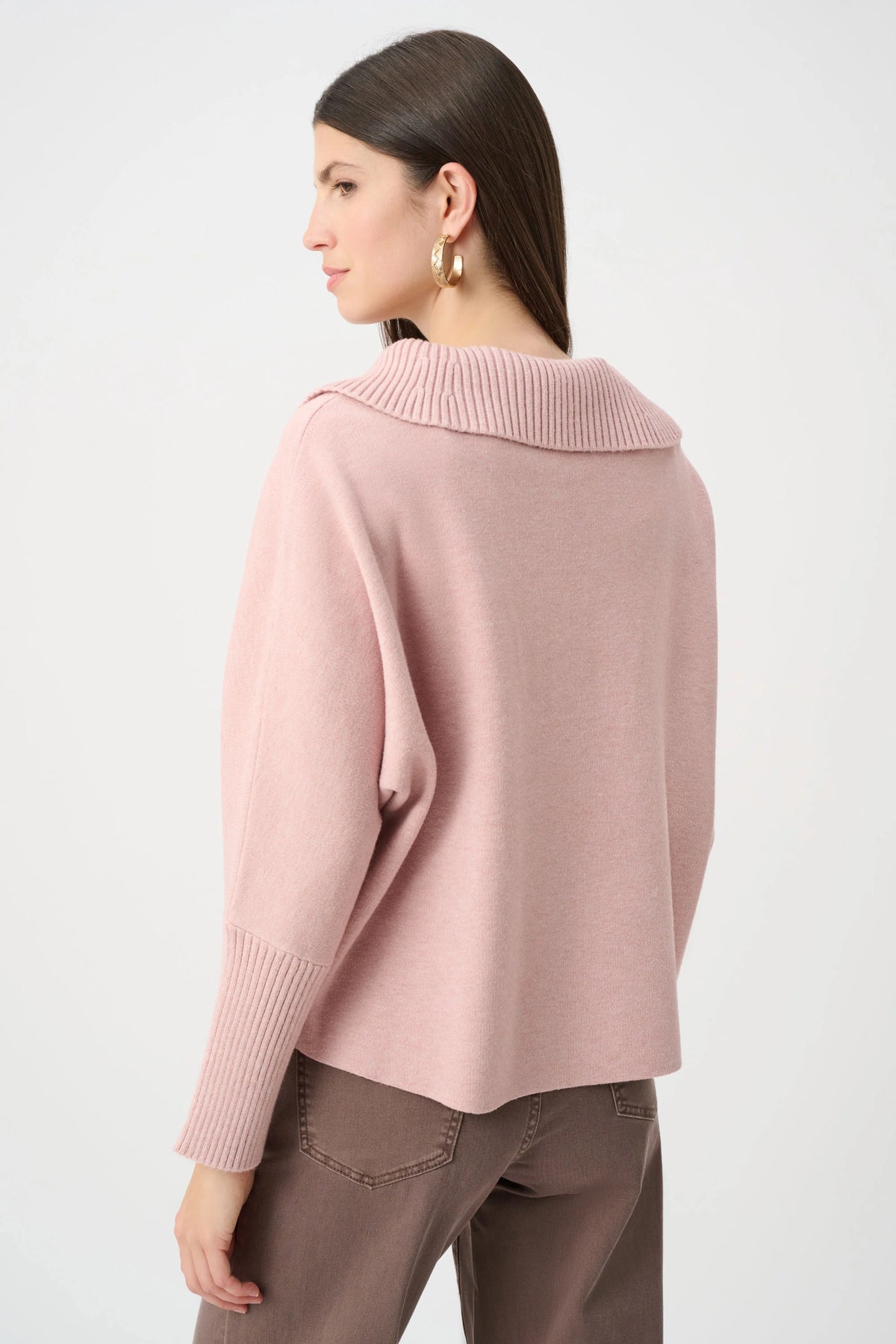Joseph Ribkoff Soft Blush Brushed Viscose And Nylon Shawl-Neck Sweater