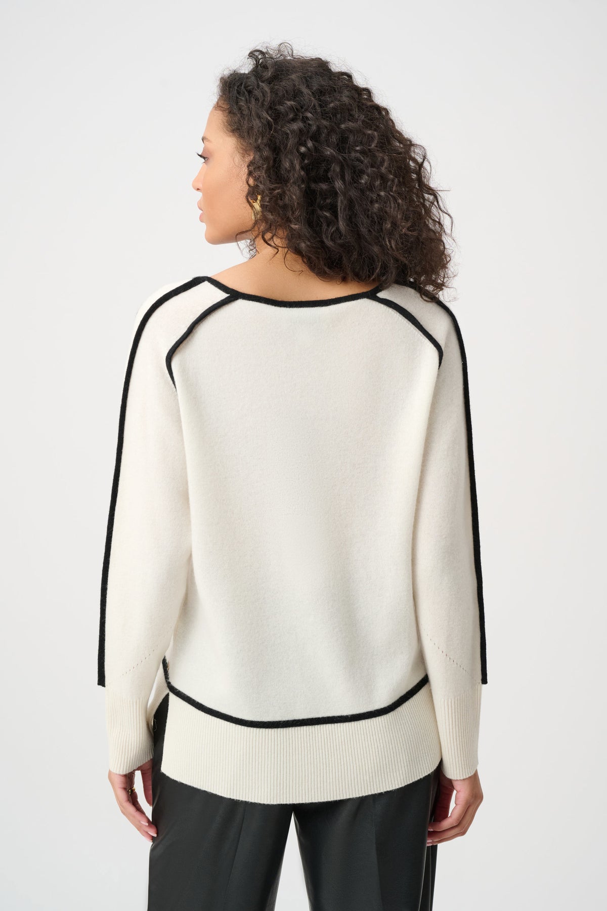 Joseph Ribkoff Multi Cashmere And Wool Contrast trim Sweater