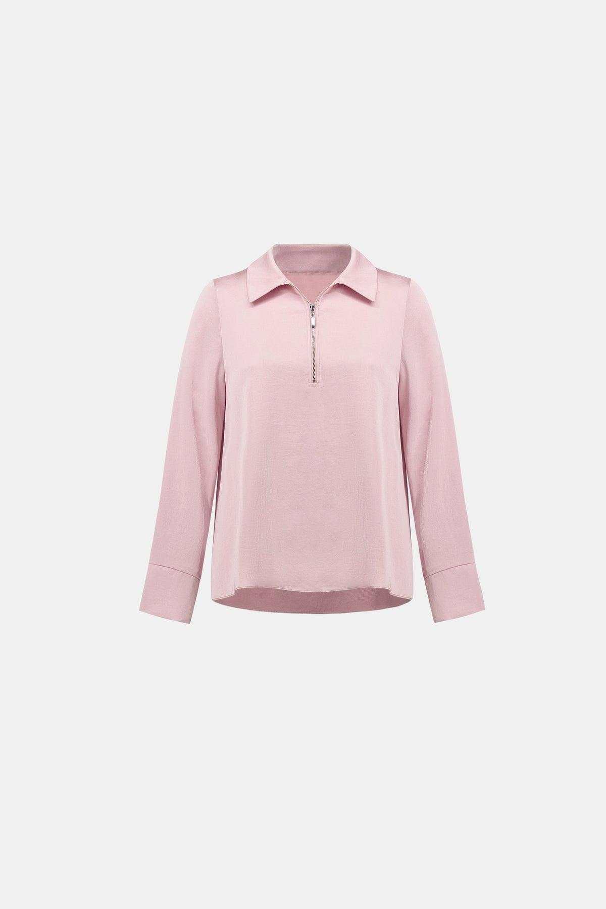 Joseph Ribkoff Soft Blush Recycled Satin Shirt collar Top