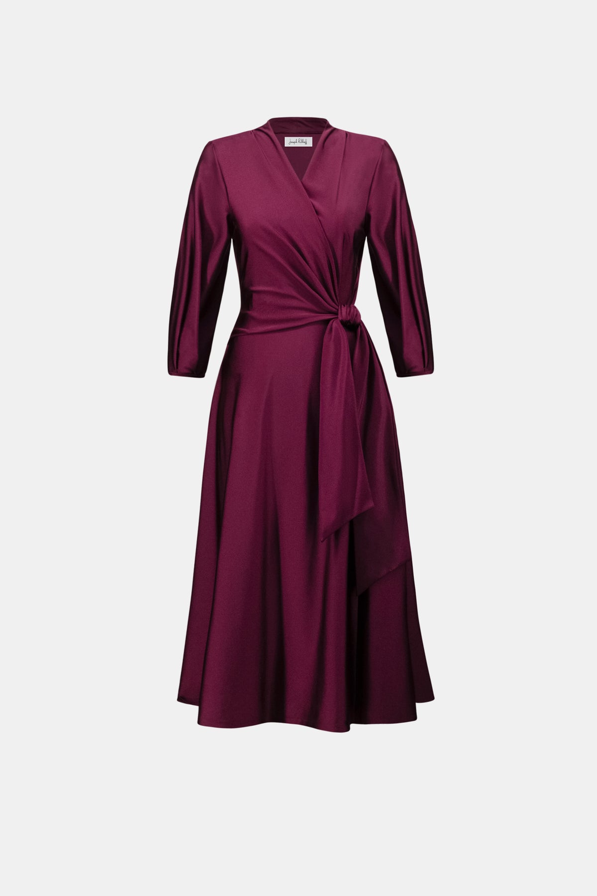 Joseph Ribkoff Elderberry Knit Satin Flowy Wrap Dress