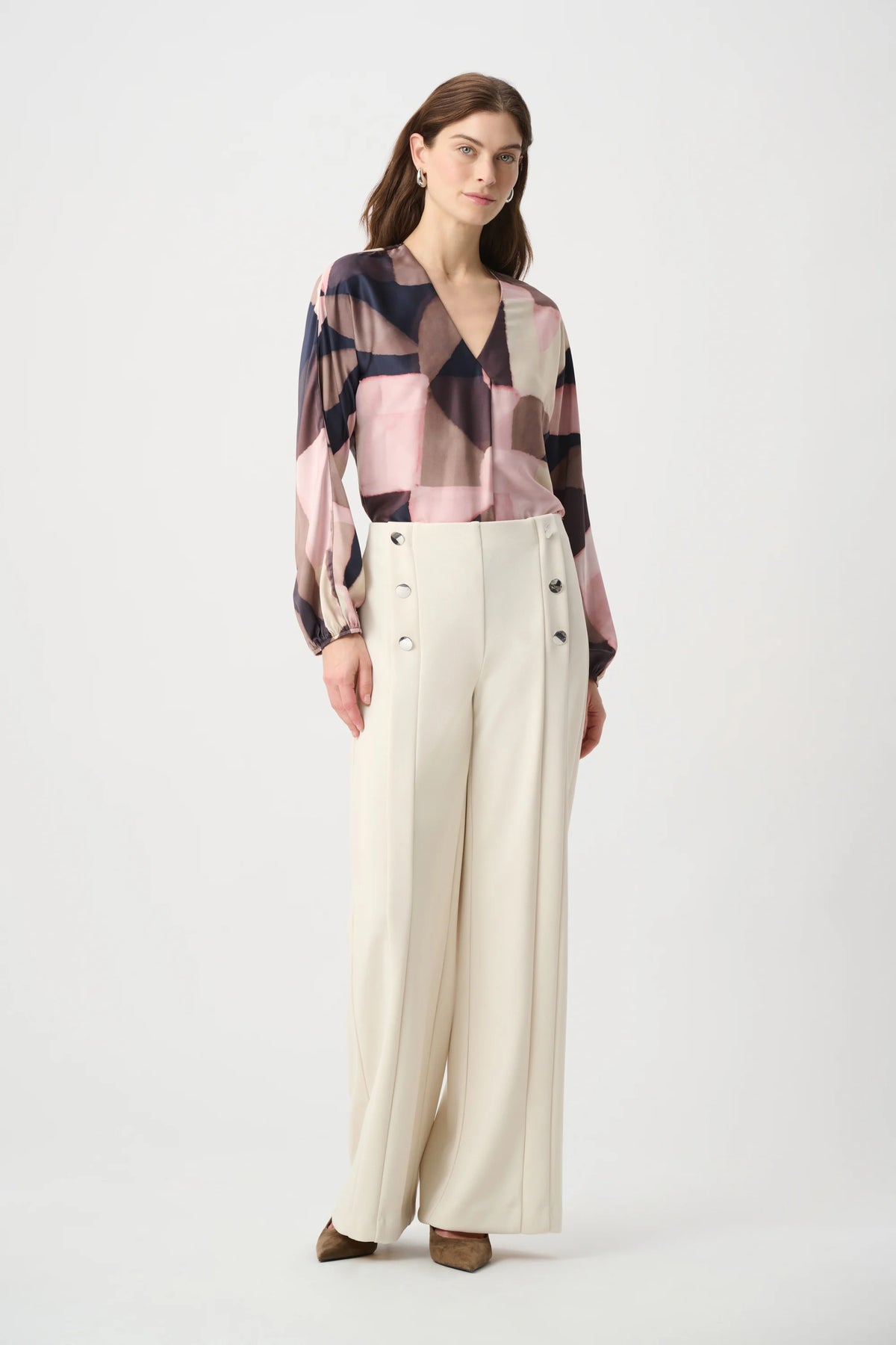 Joseph Ribkoff Birch Sailor Wide-Leg Pants
